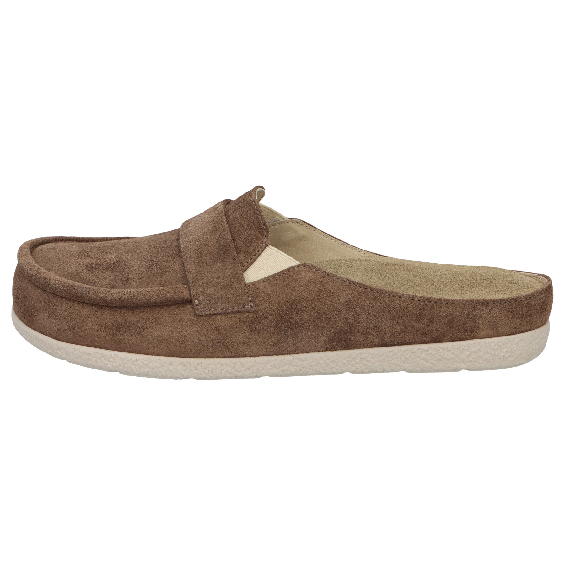 braune clogs seitenansicht links