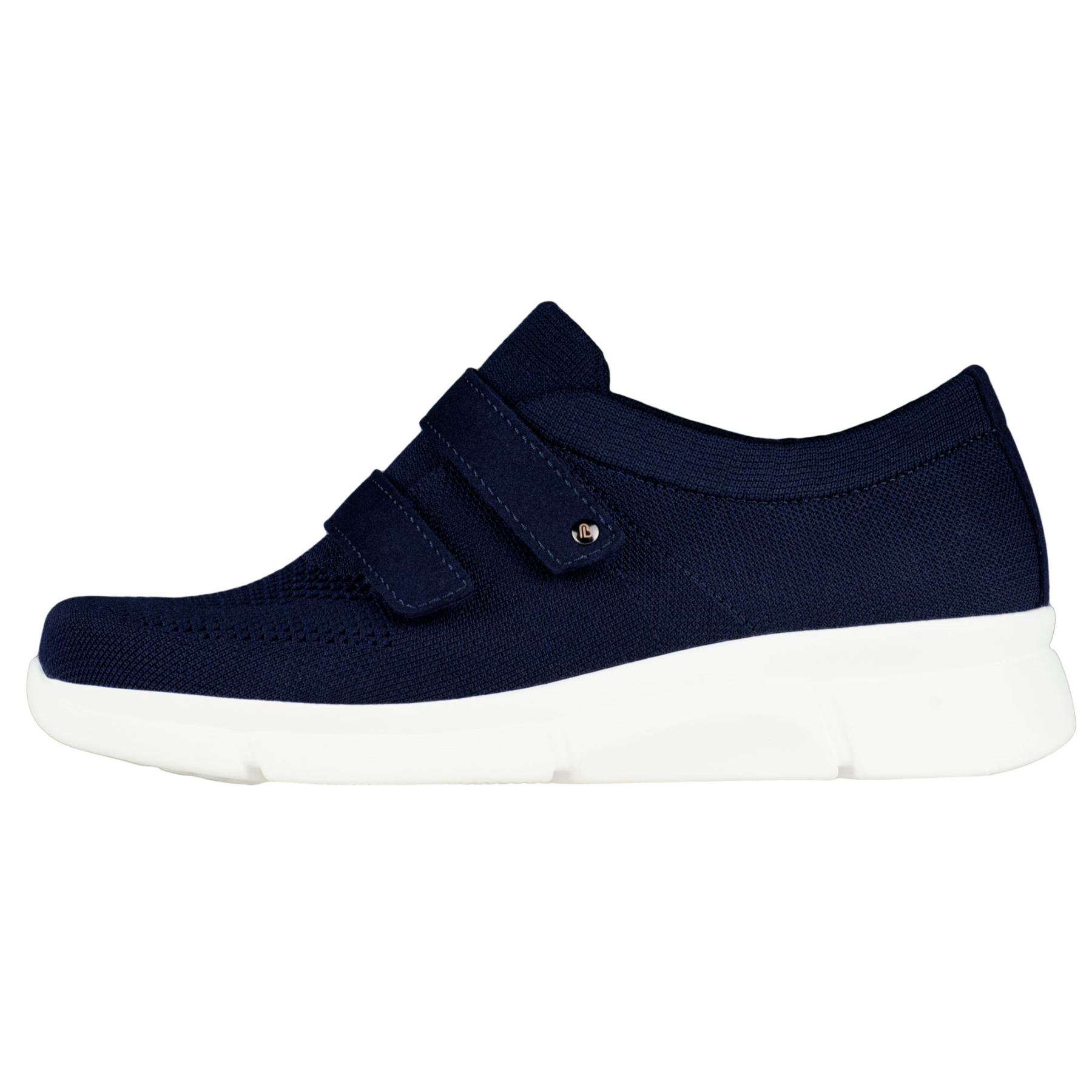 blaue sneaker seitenansicht links
