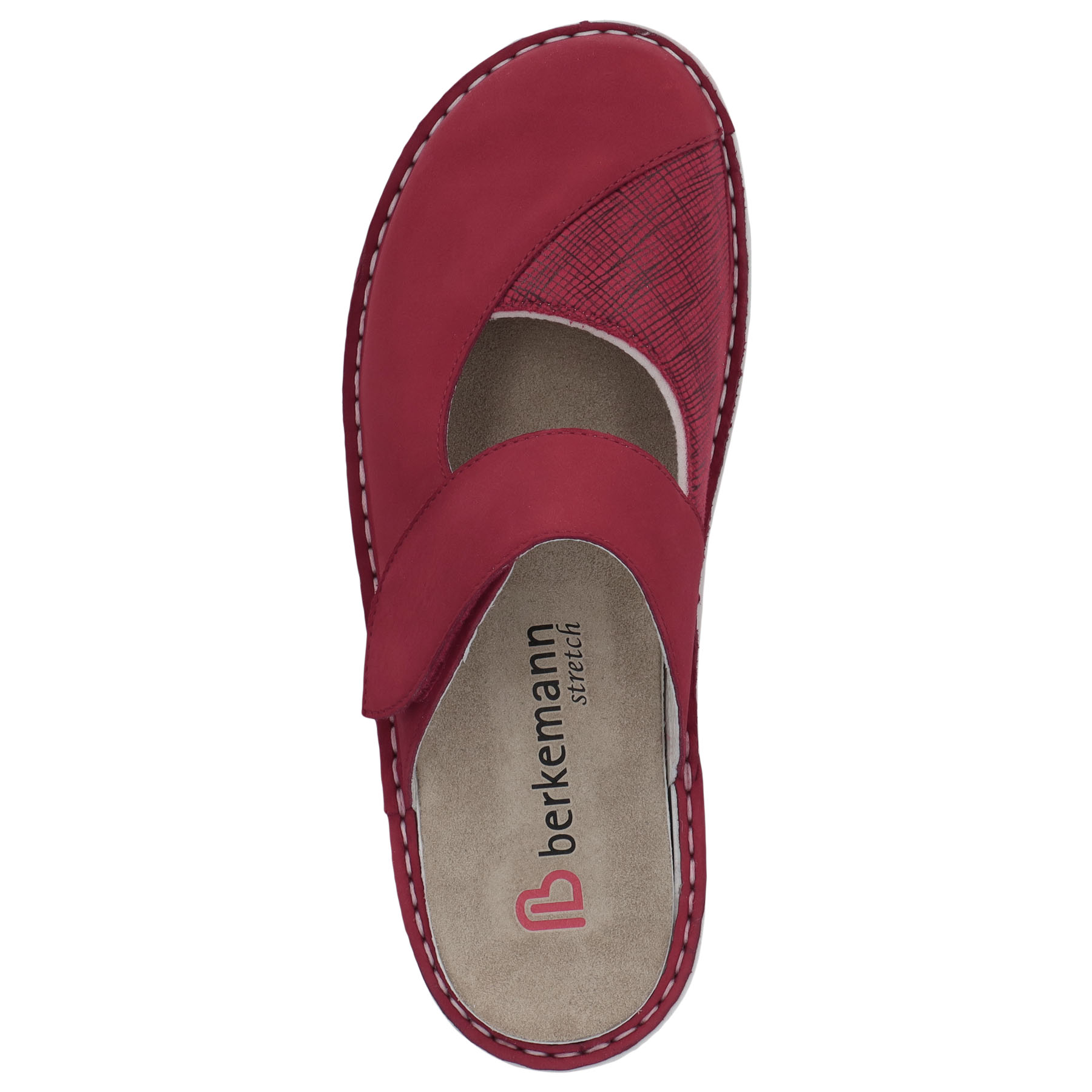 rote clogs draufsicht