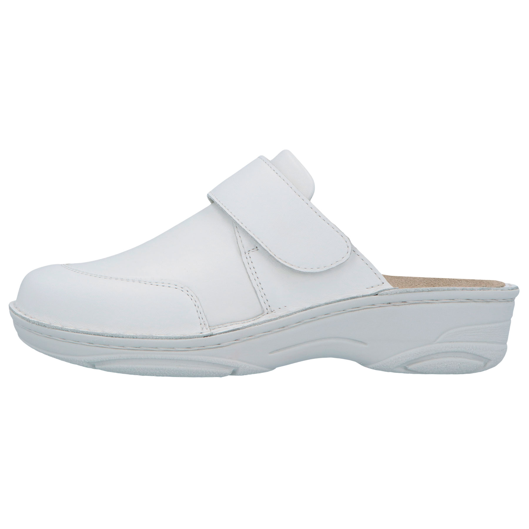 weiße clogs seitenansicht links