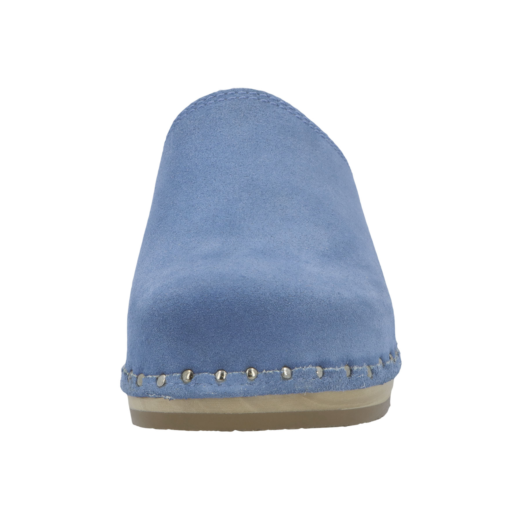 blaue holzschuhe vorderansicht