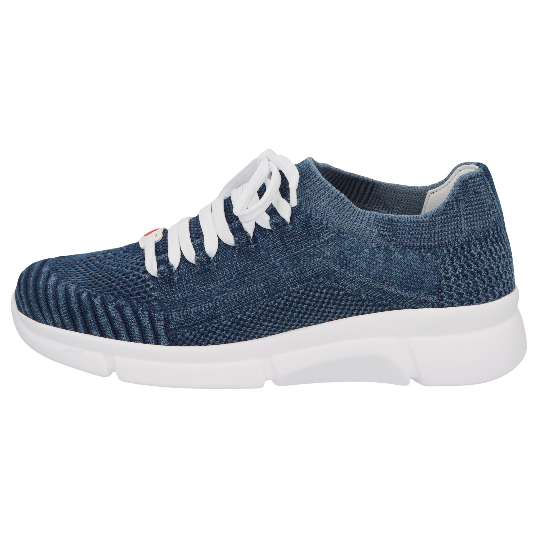 blaue sneaker seitenansicht links
