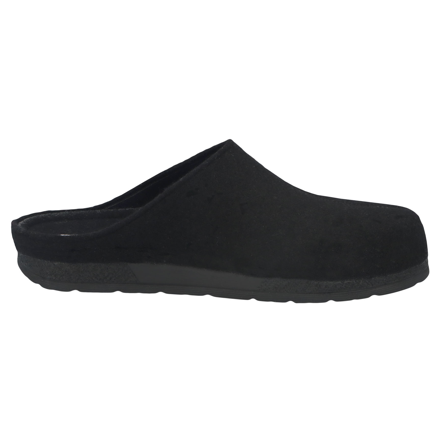 schwarze hausschuhe seitenansicht rechts