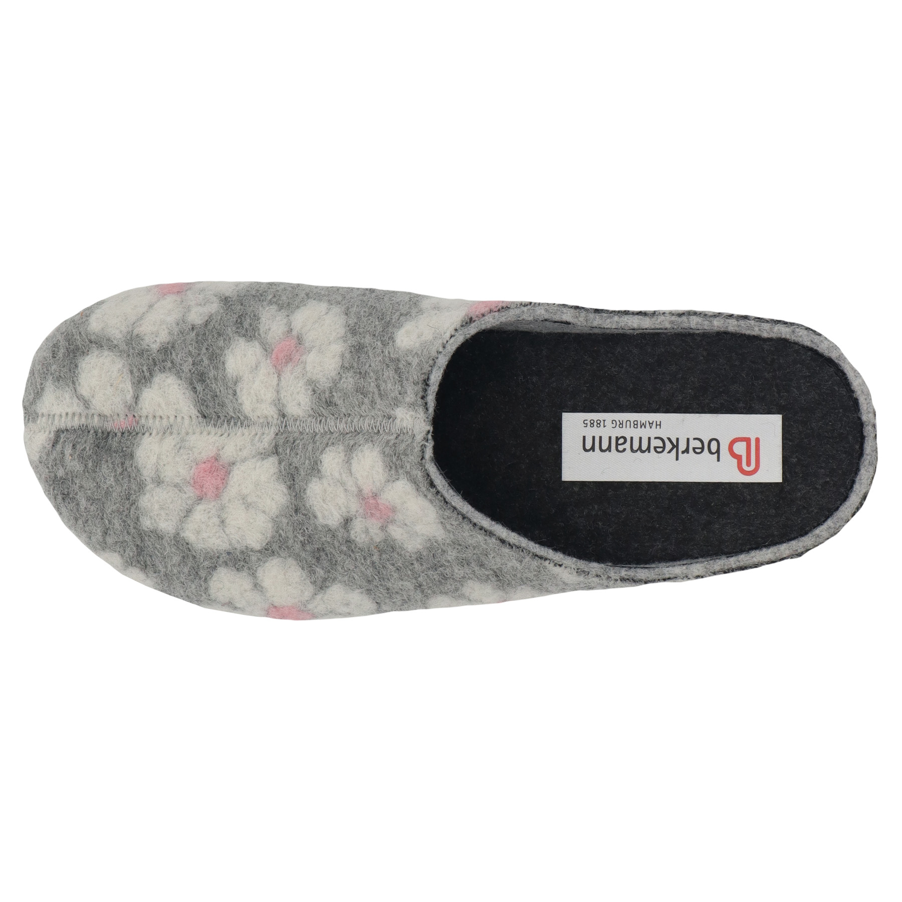 graue hausschuhe draufsicht