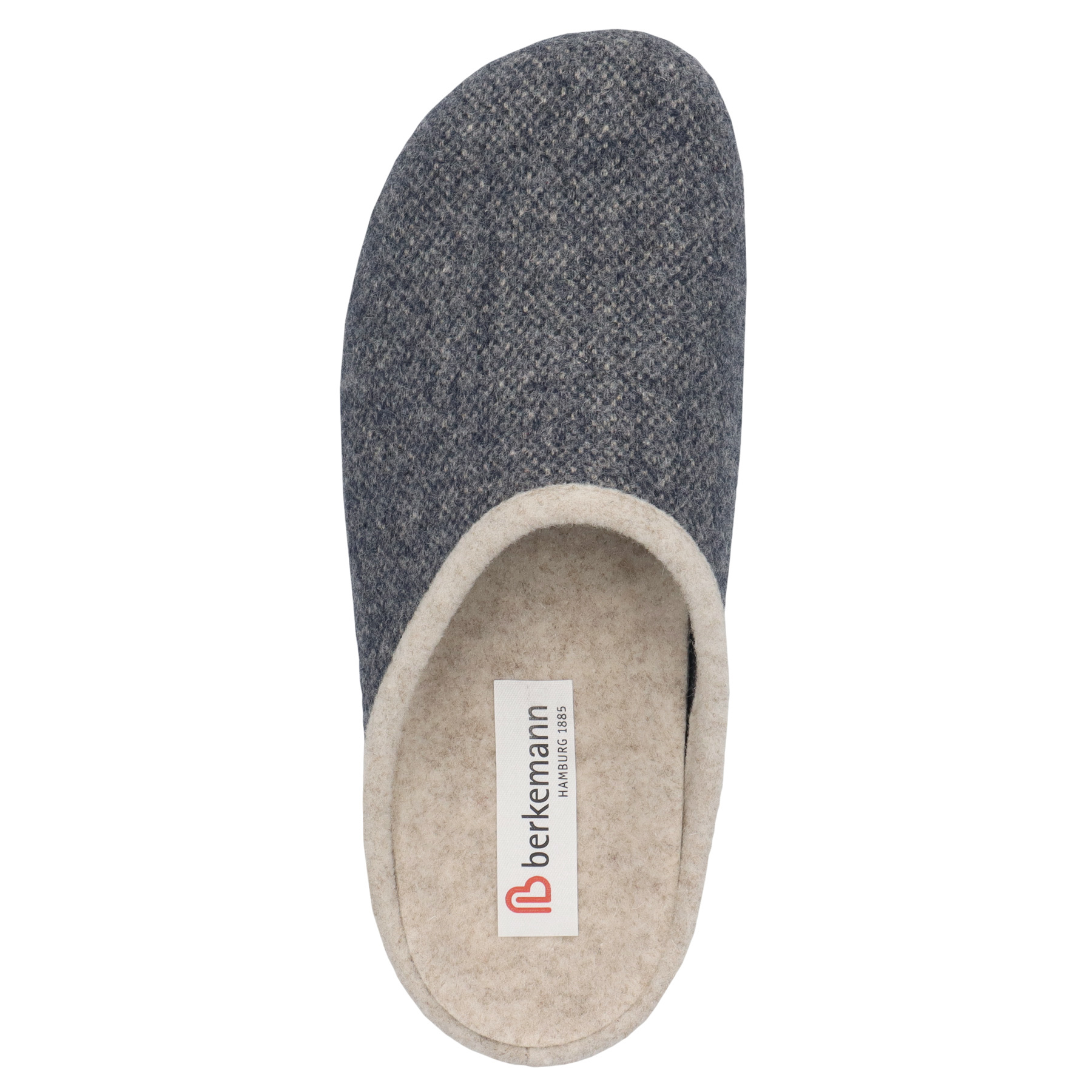 graue hausschuhe draufsicht