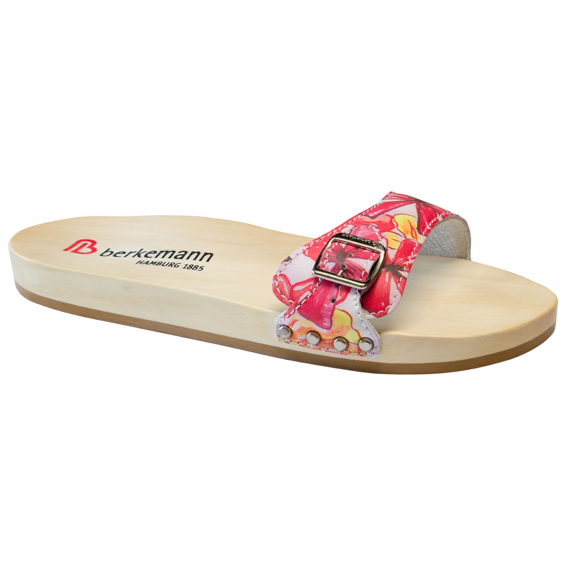 rote holzschuhe 3-4 ansicht