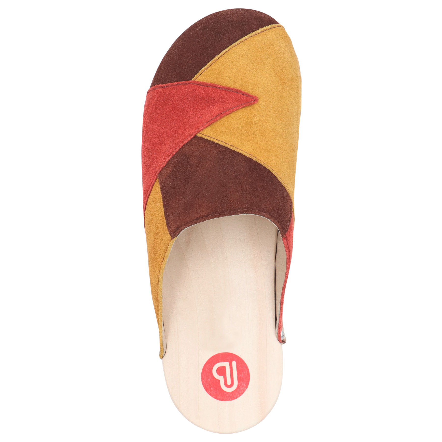 braune holzschuhe draufsicht