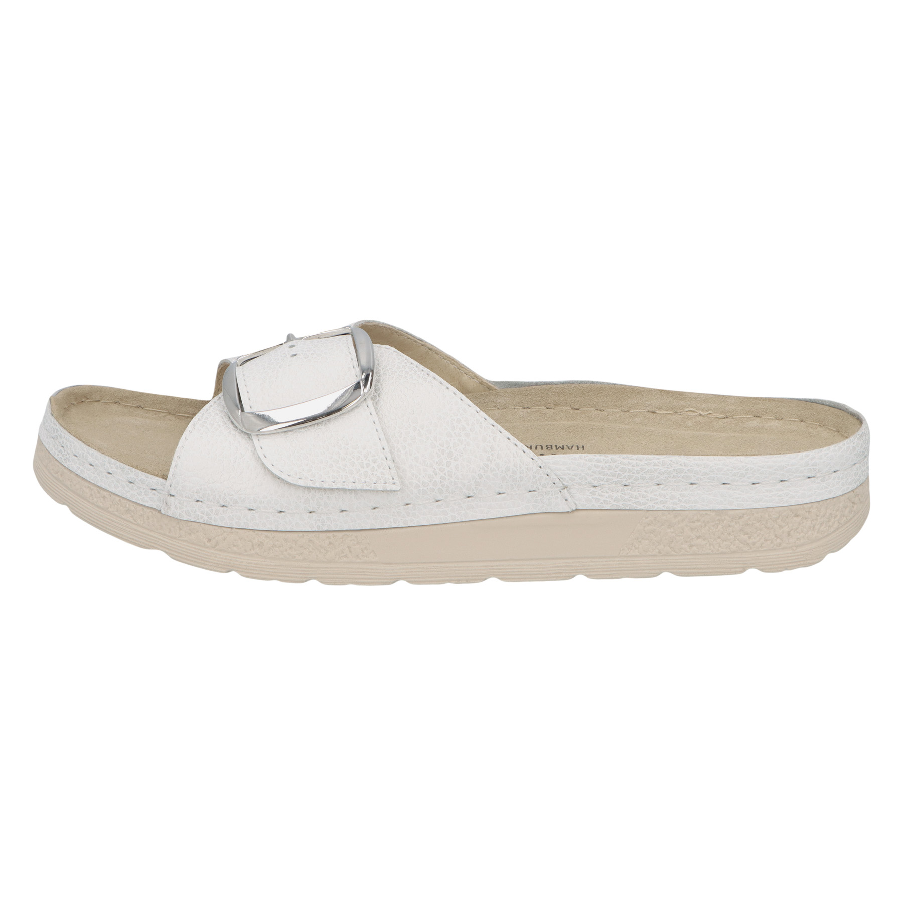 weiße pantolette seitenansicht links