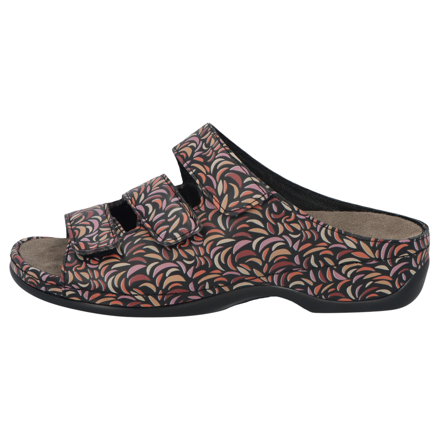 mehrfarbige pantolette seitenansicht links