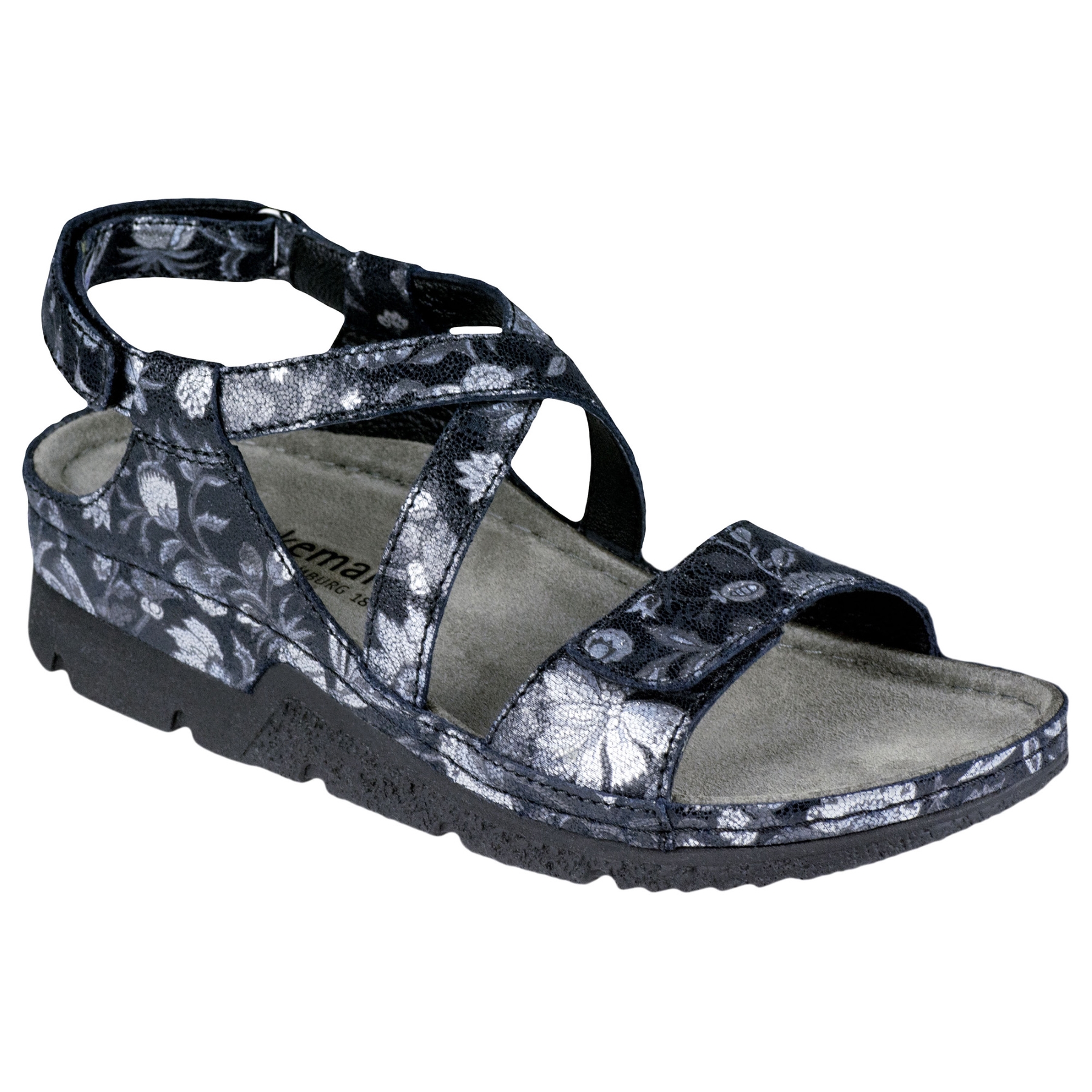 schwarz/silber Leder