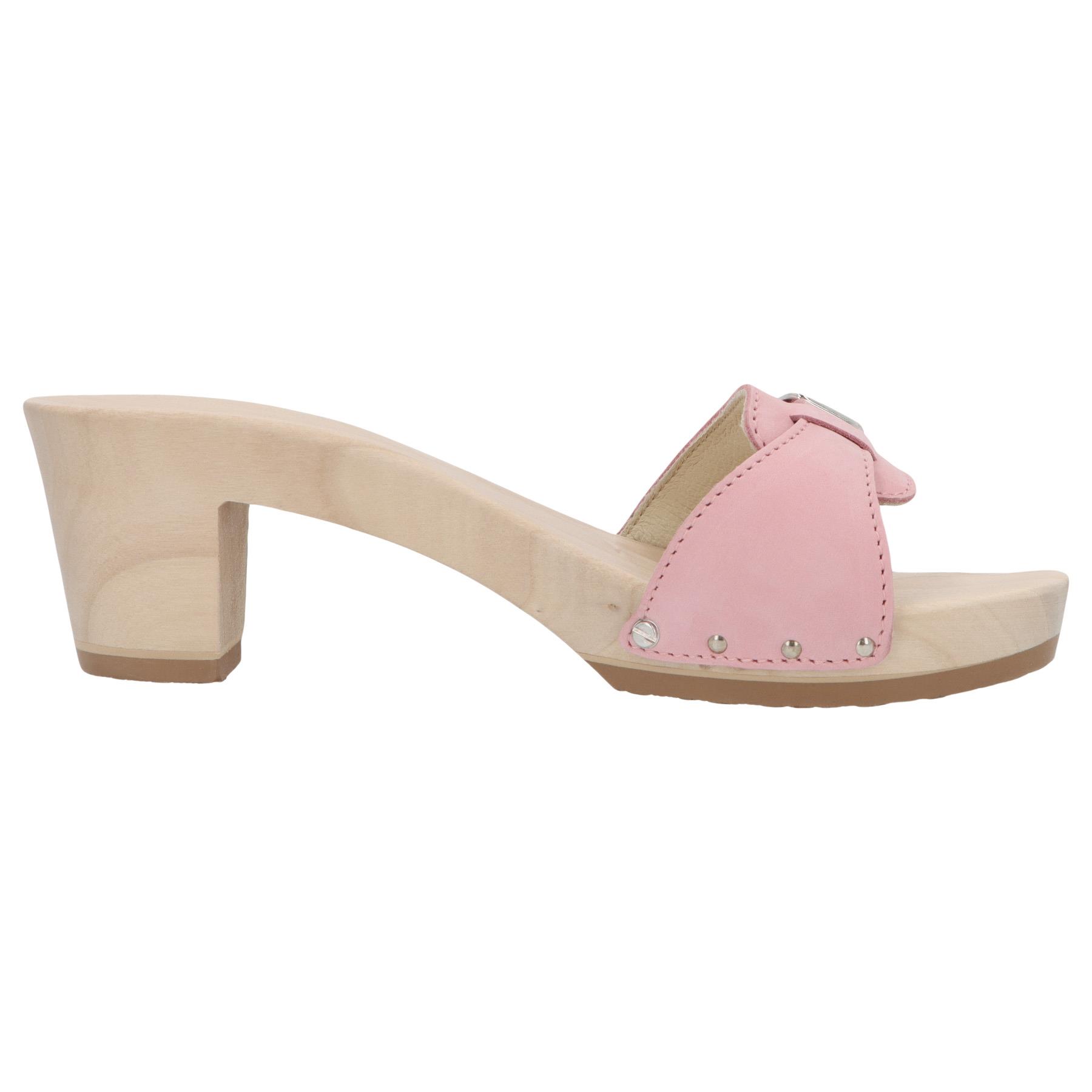 rote holzschuhe seitenansicht rechts