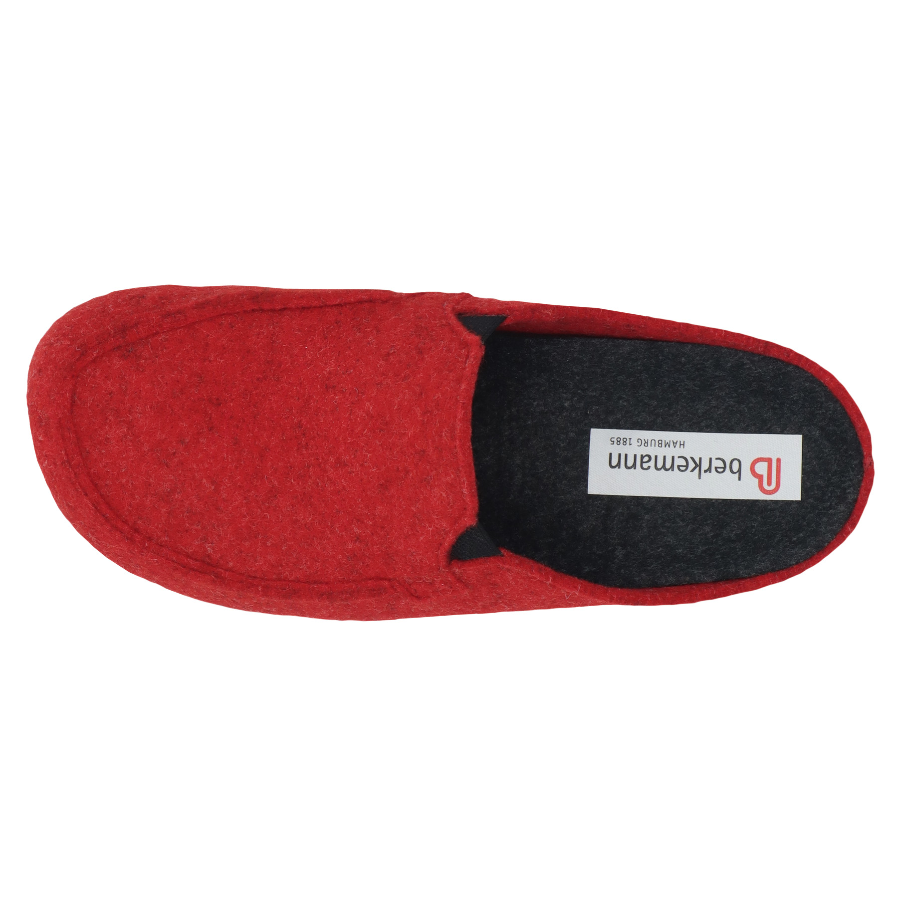 rote hausschuhe draufsicht