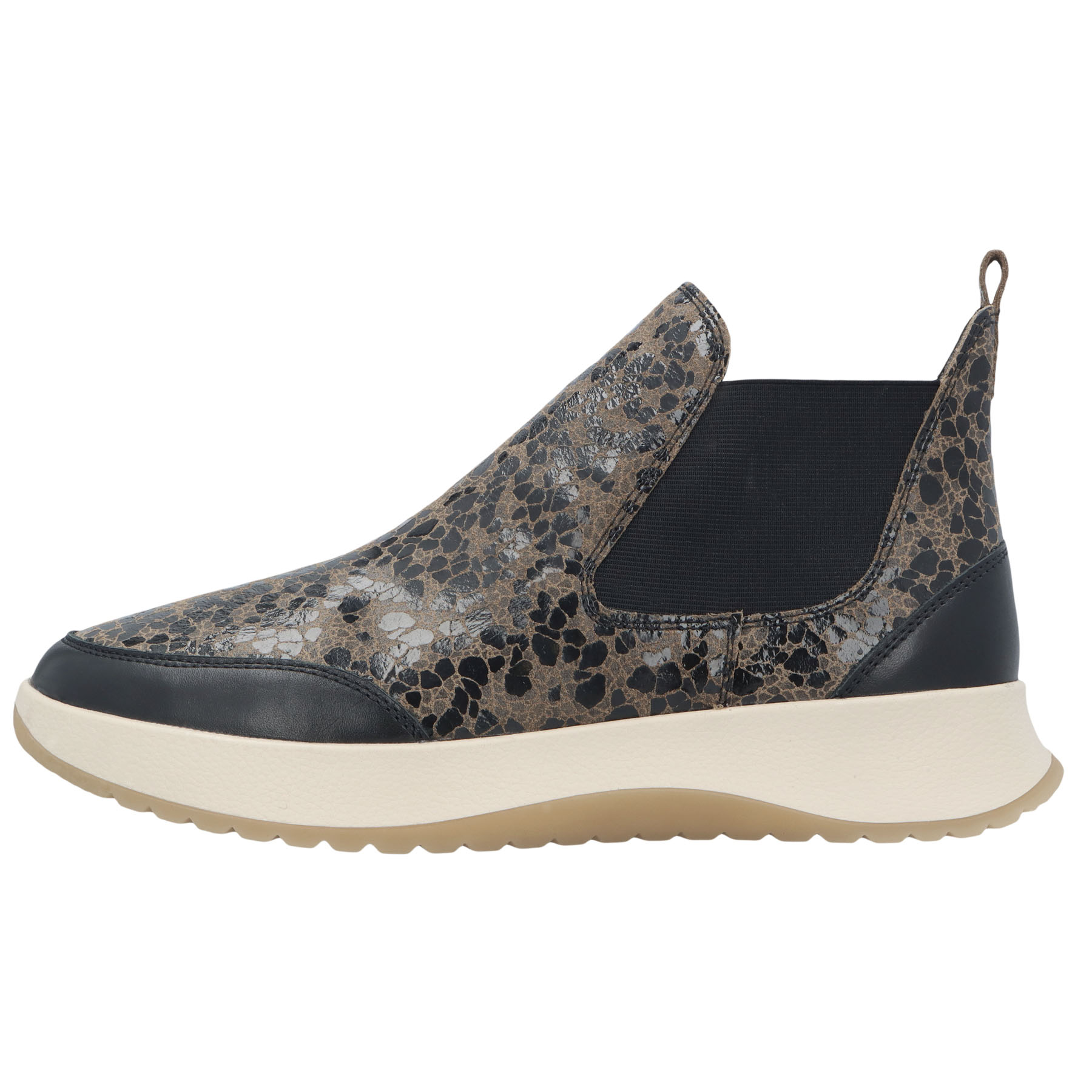 mehrfarbige stiefeletten seitenansicht links