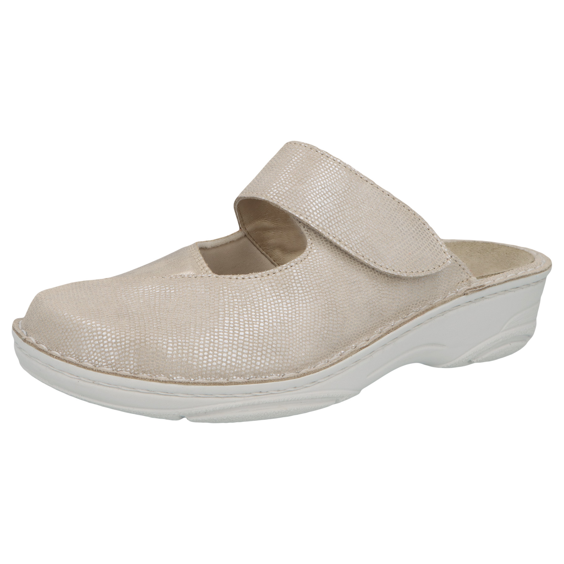 beige/shiny Leder/Stretch