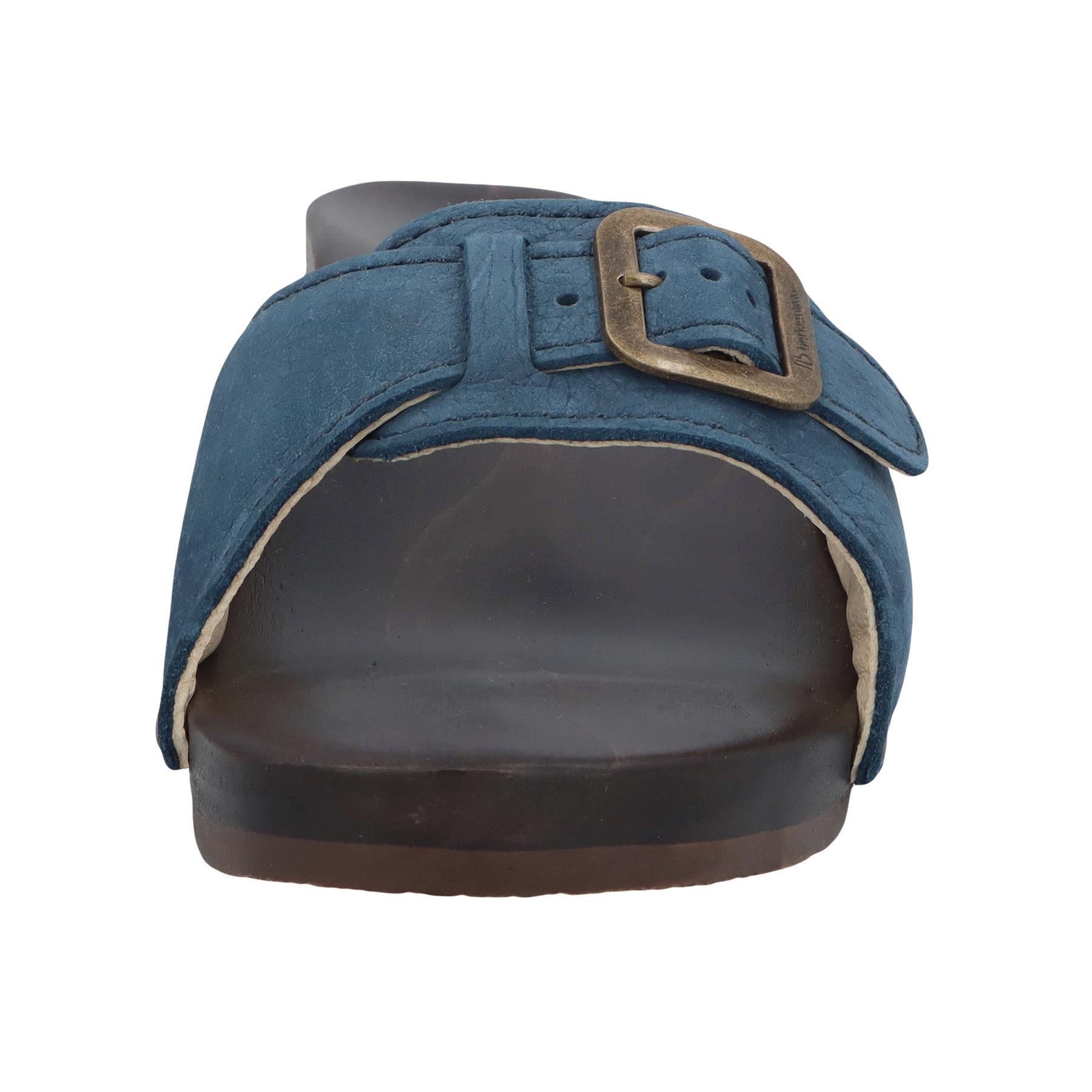 blaue holzschuhe vorderansicht