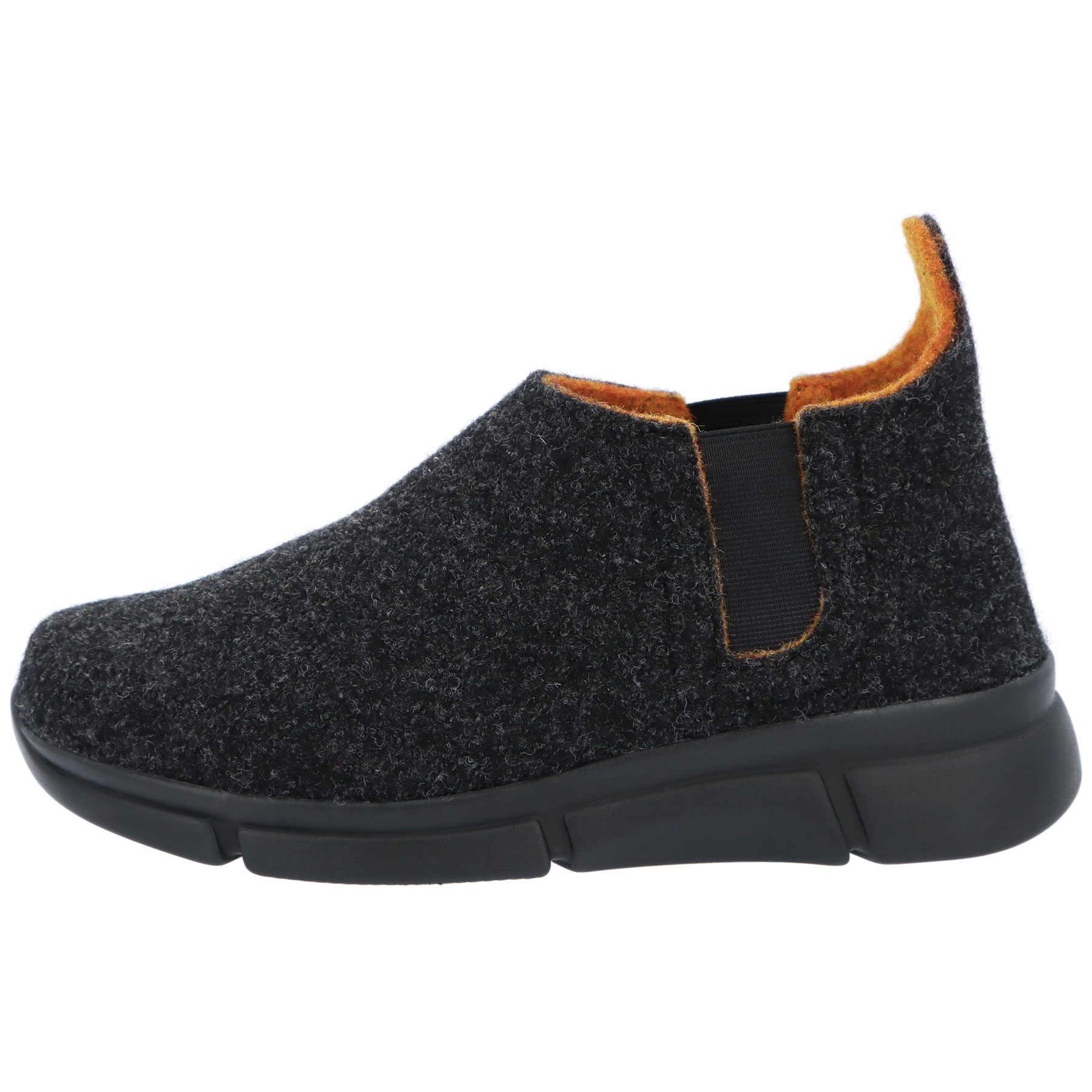 graue hausschuhe seitenansicht links