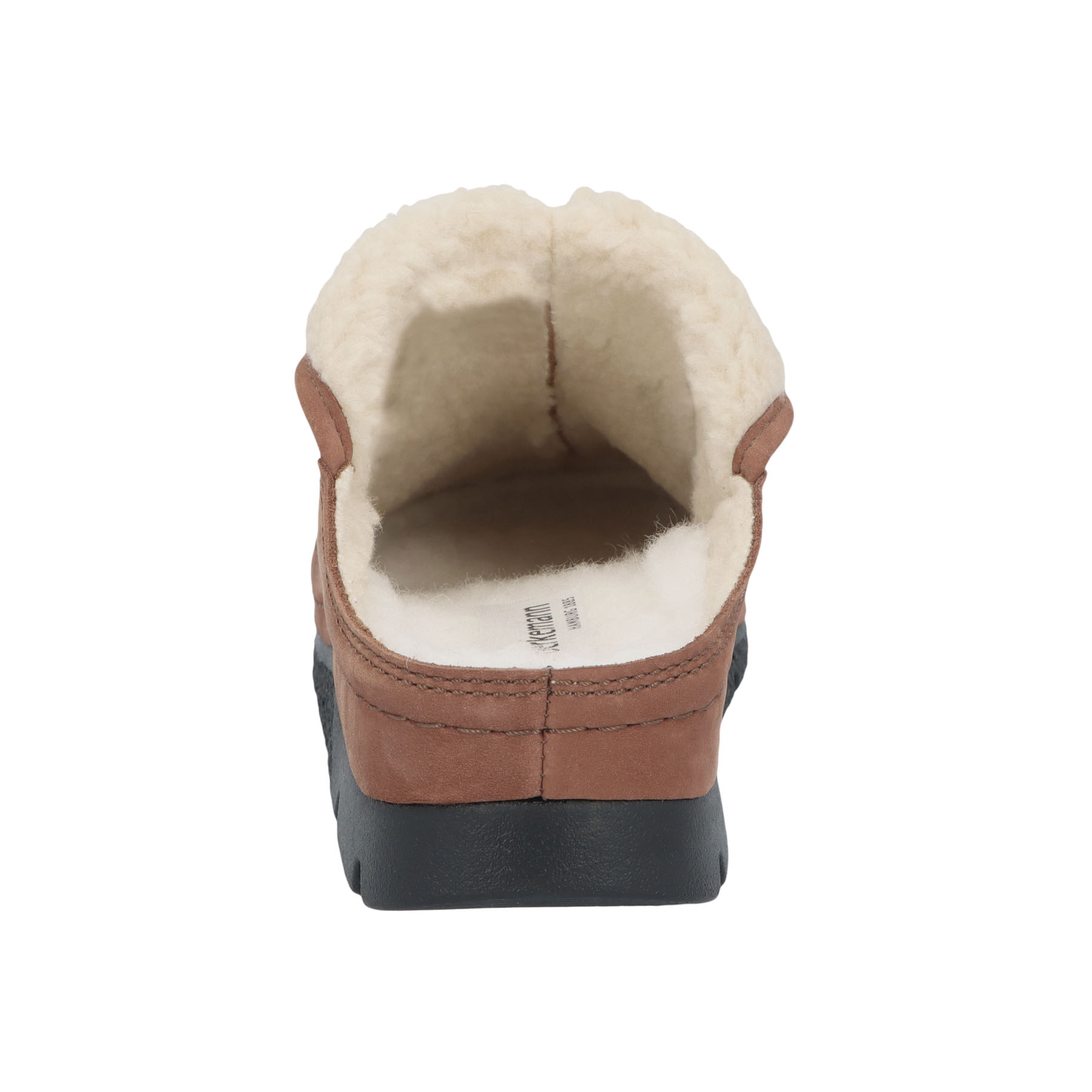 braune clogs hinteransicht