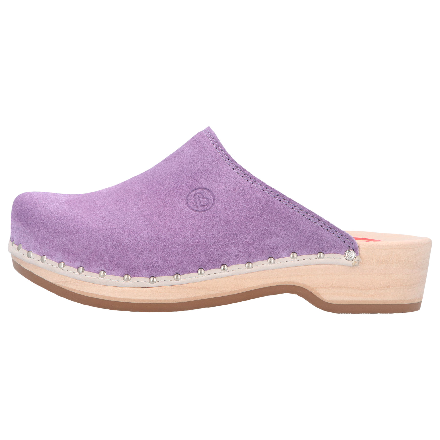 blaue holzschuhe seitenansicht links