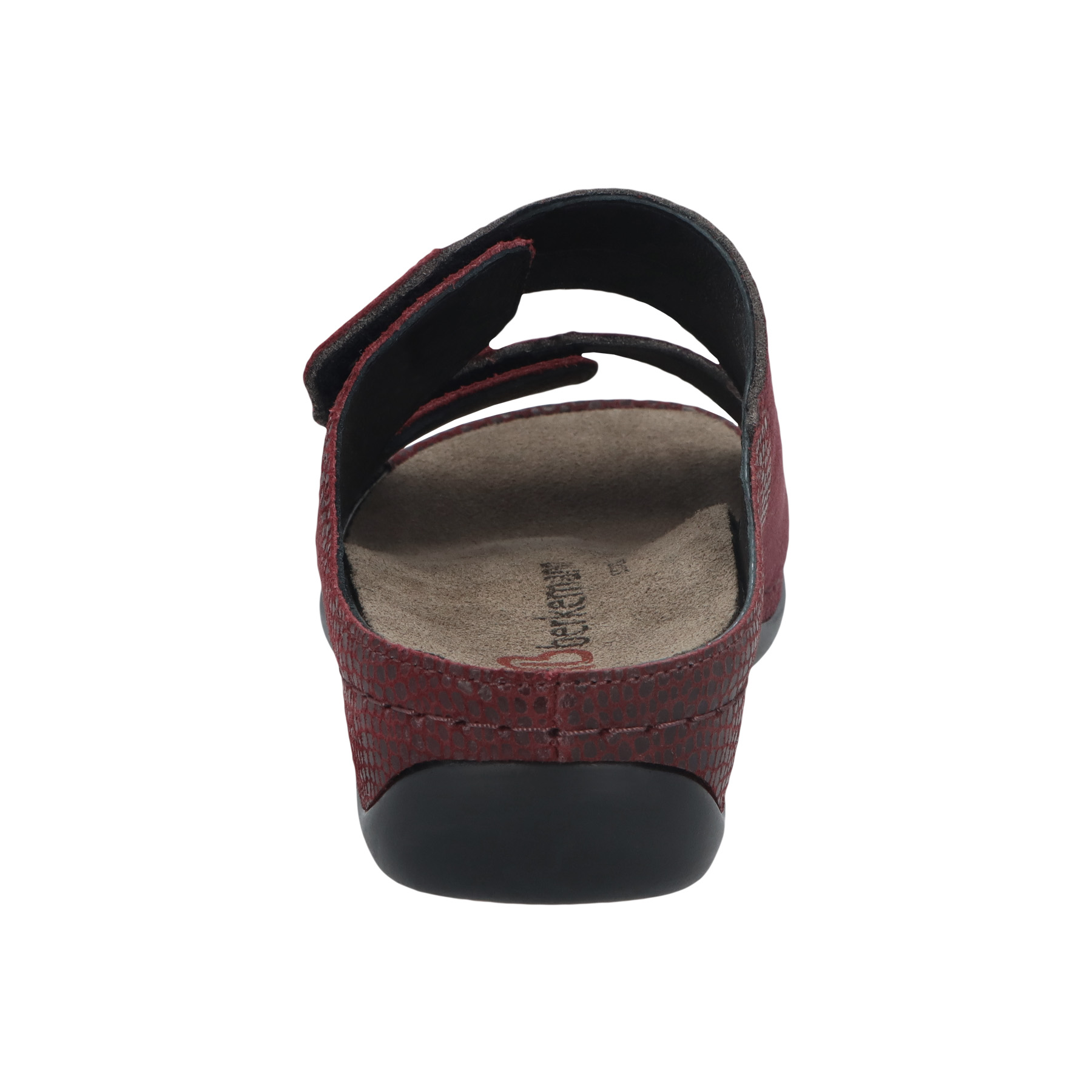 rote pantolette hinteransicht