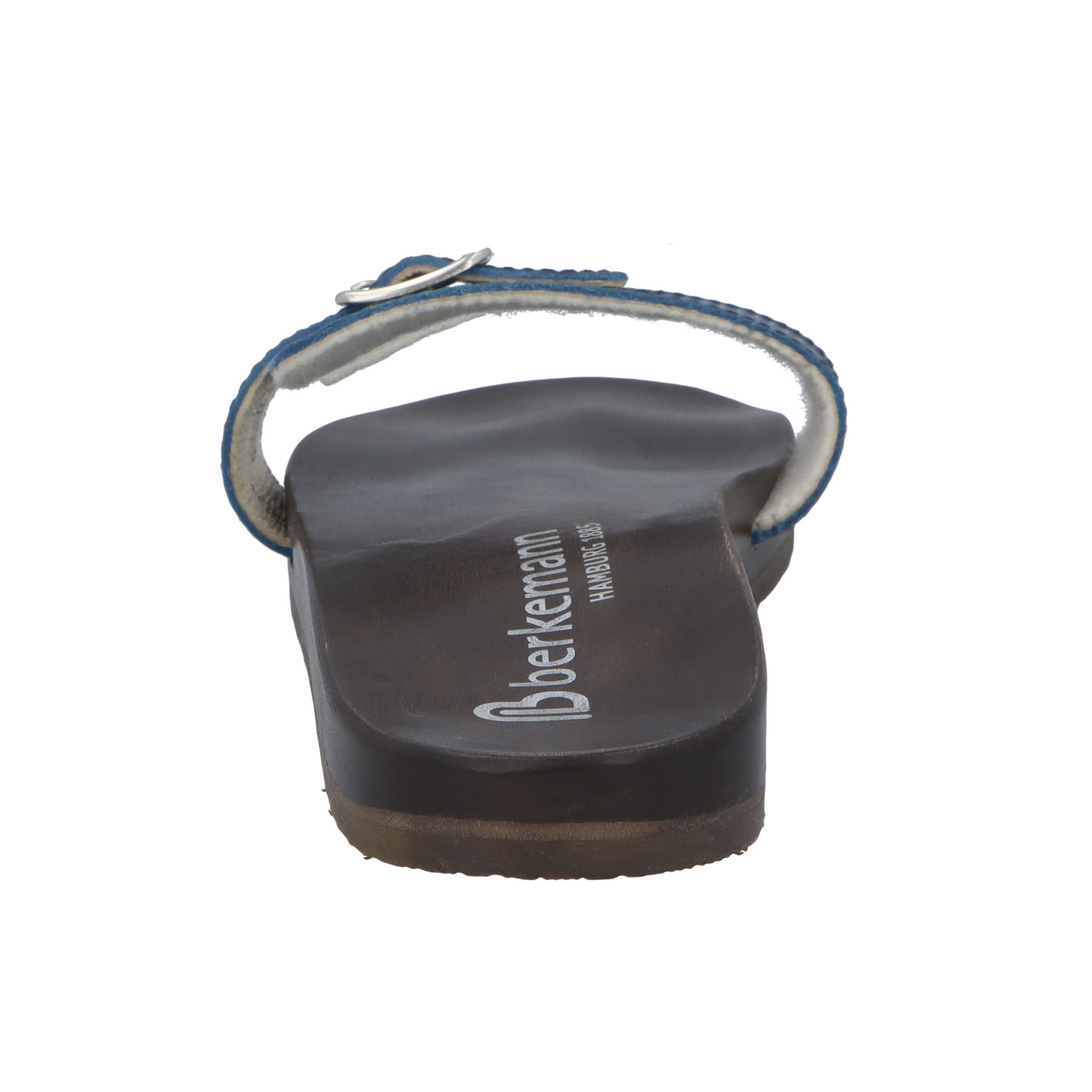 blaue holzschuhe hinteransicht