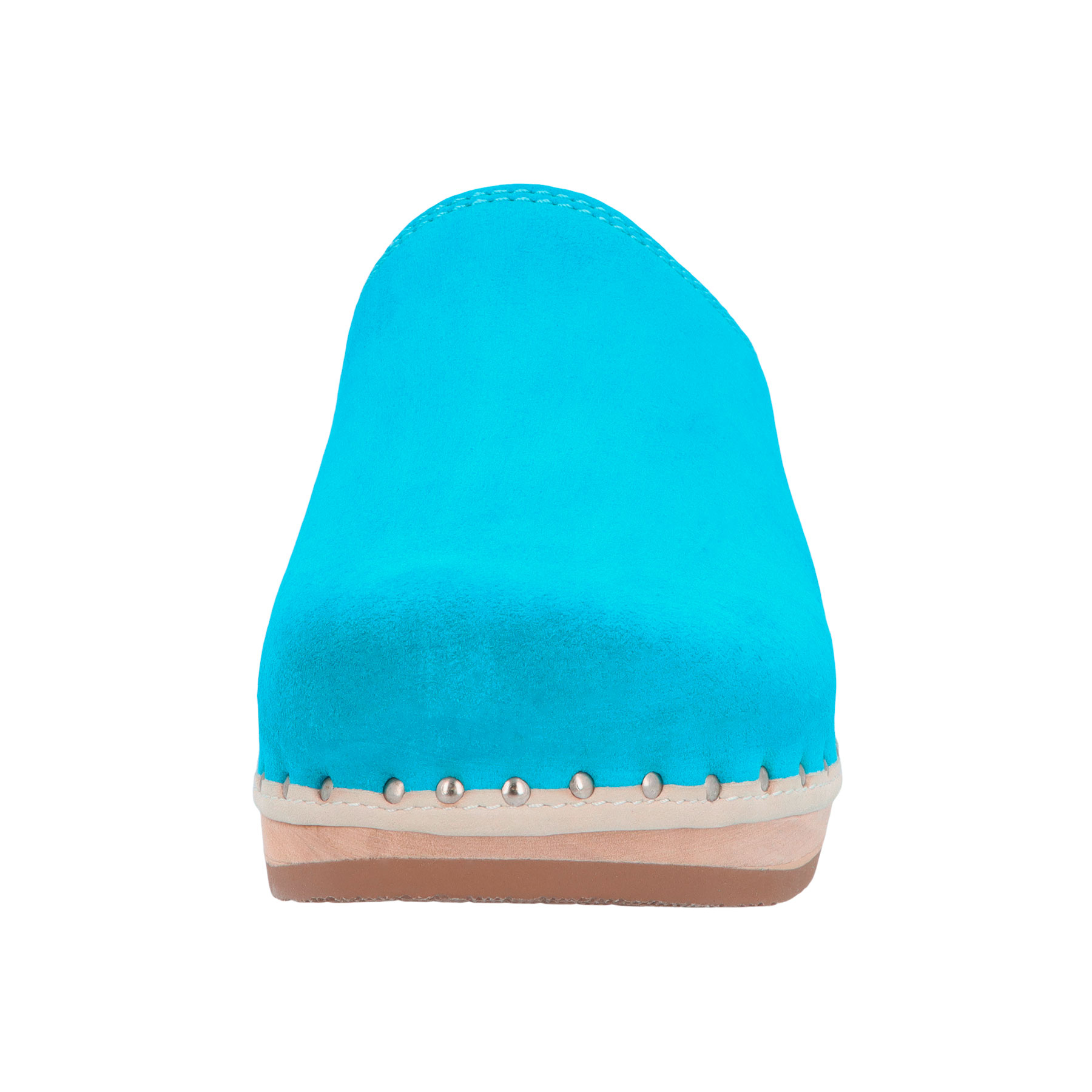 blaue holzschuhe vorderansicht