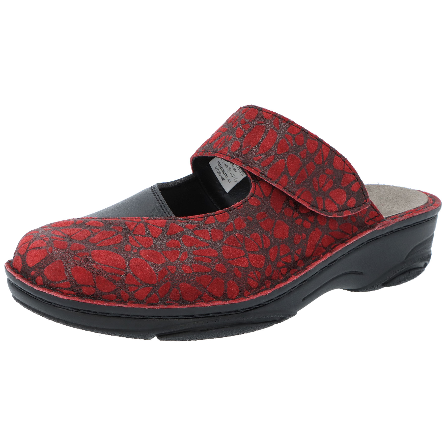 tomatenrot Waben/schwarz Leder/Stretch