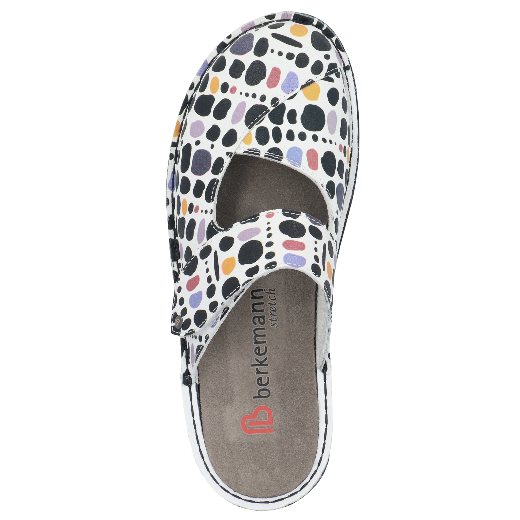 mehrfarbige clogs draufsicht