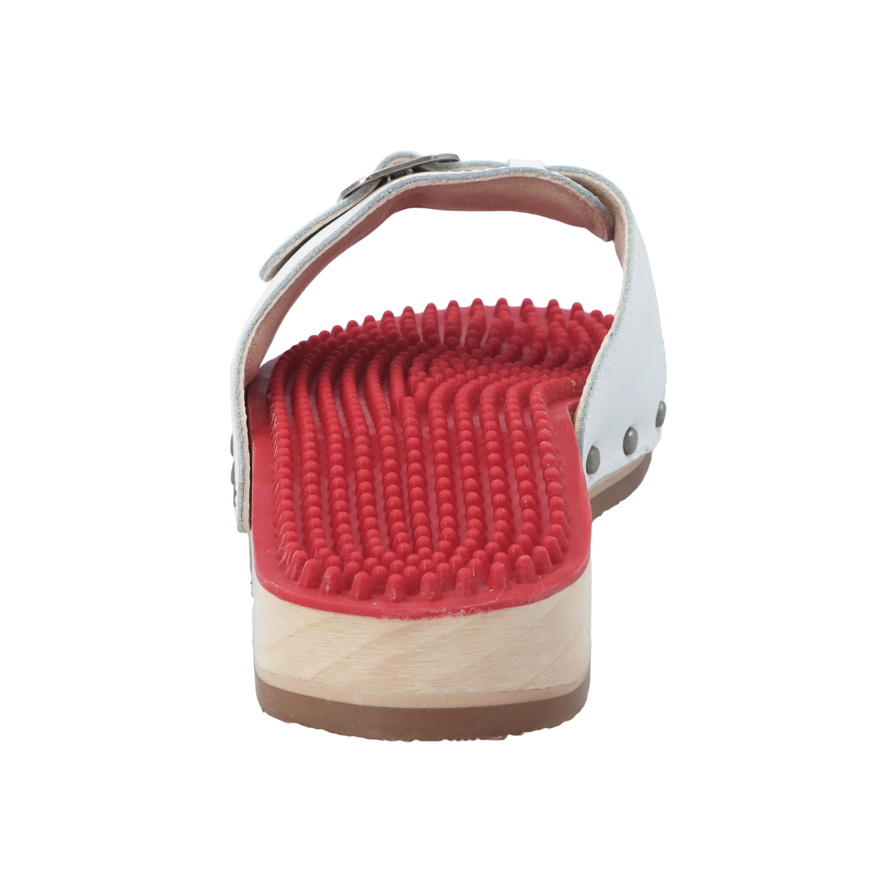 weiße holzschuhe hinteransicht