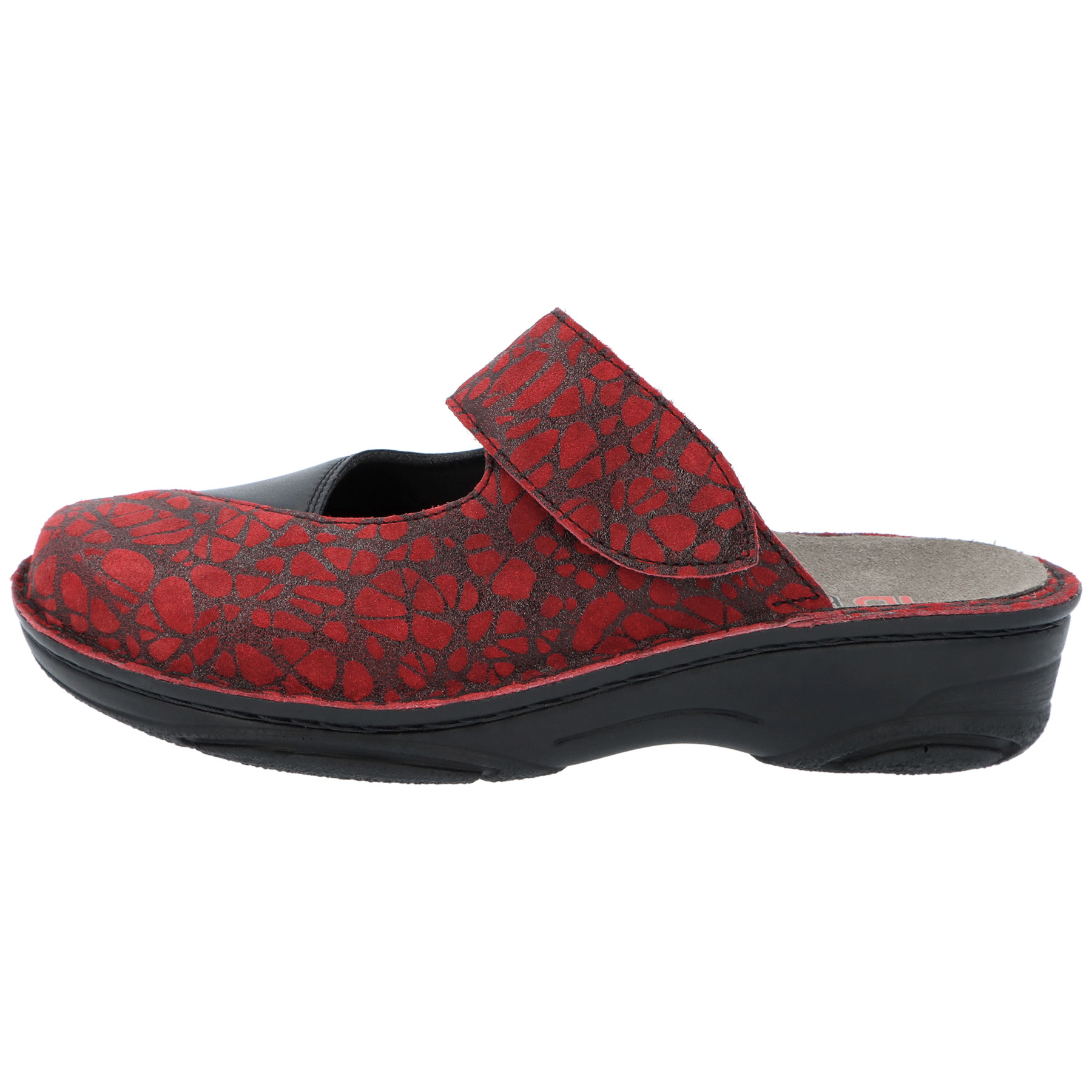rote clogs seitenansicht links