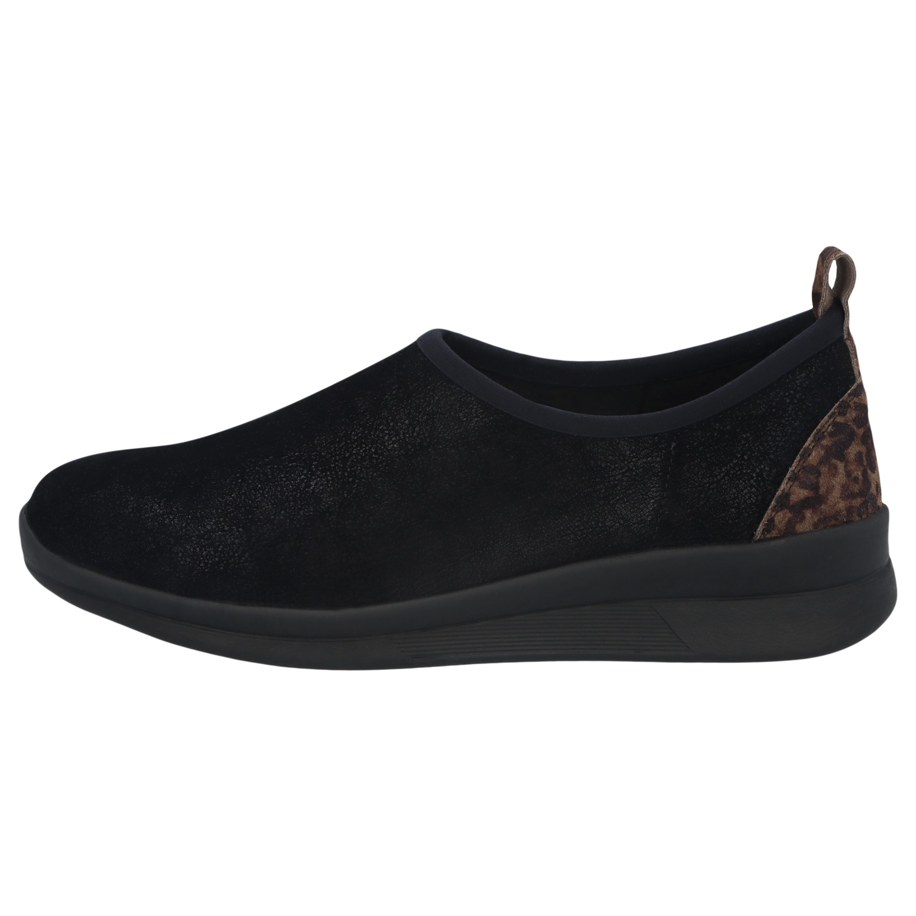 schwarze halbschuh seitenansicht links