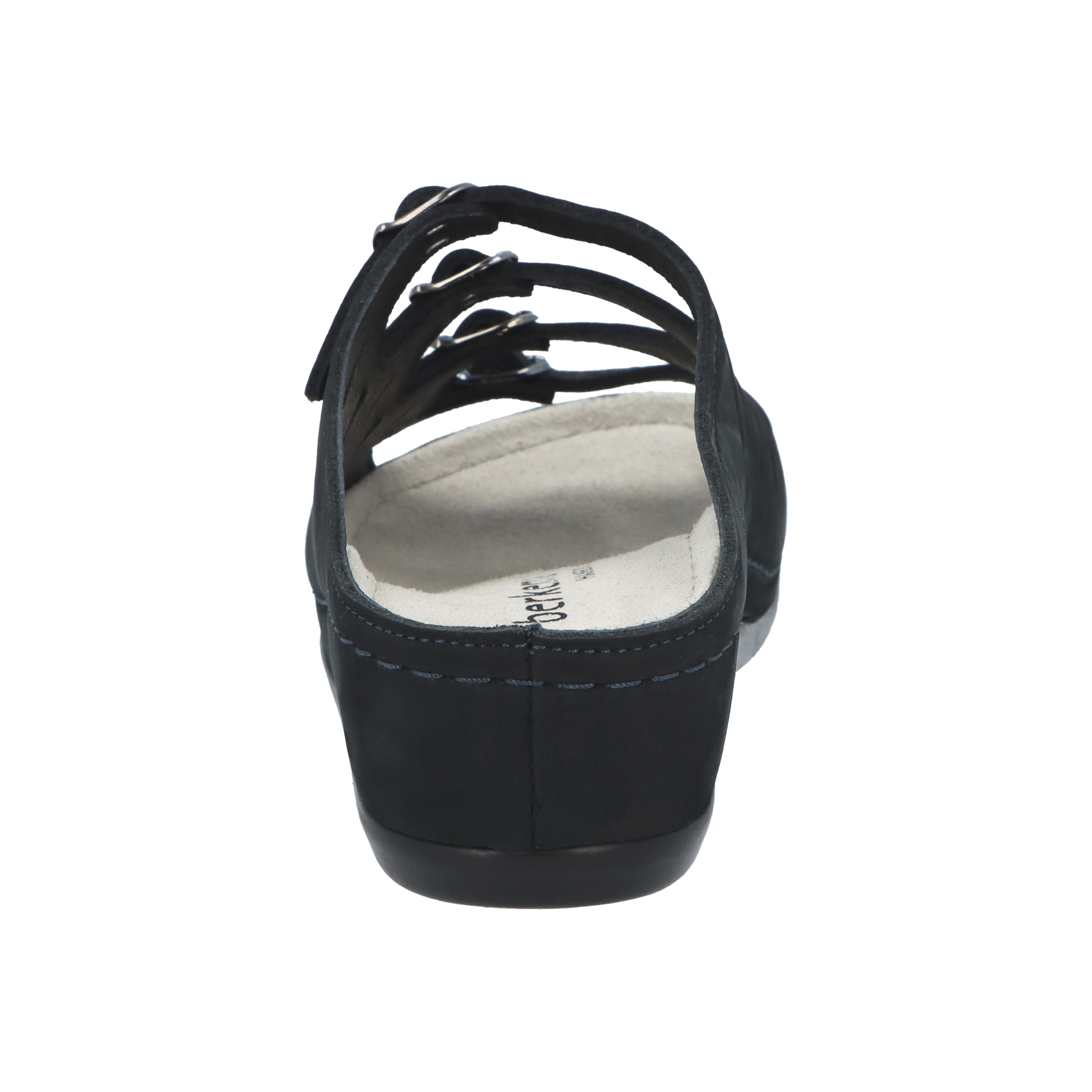 blaue pantolette hinteransicht