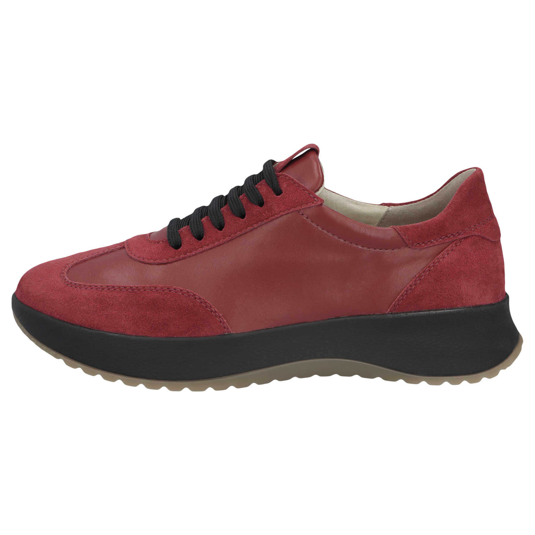 rote halbschuh seitenansicht links