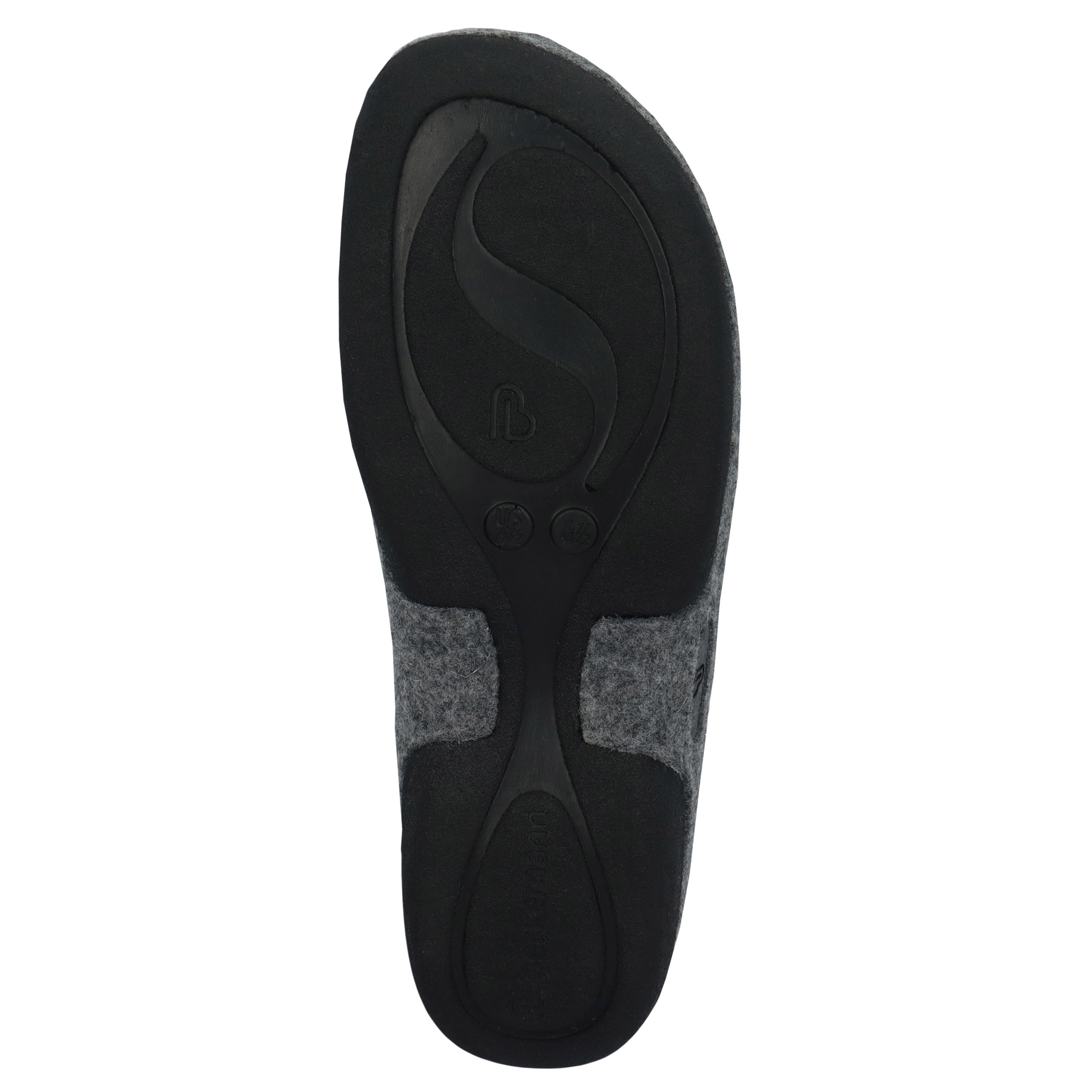 graue hausschuhe sohlenansicht