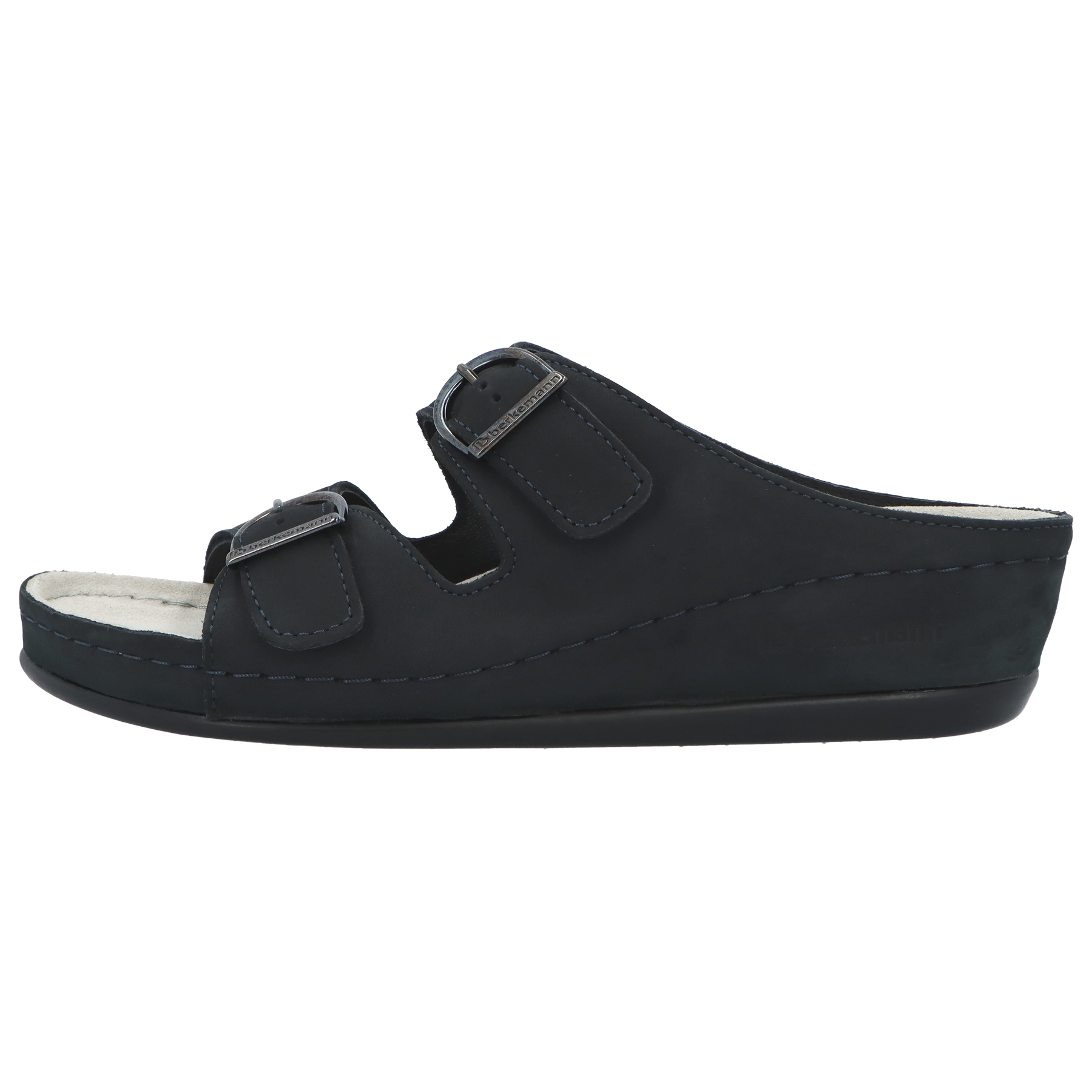 blaue pantolette seitenansicht links