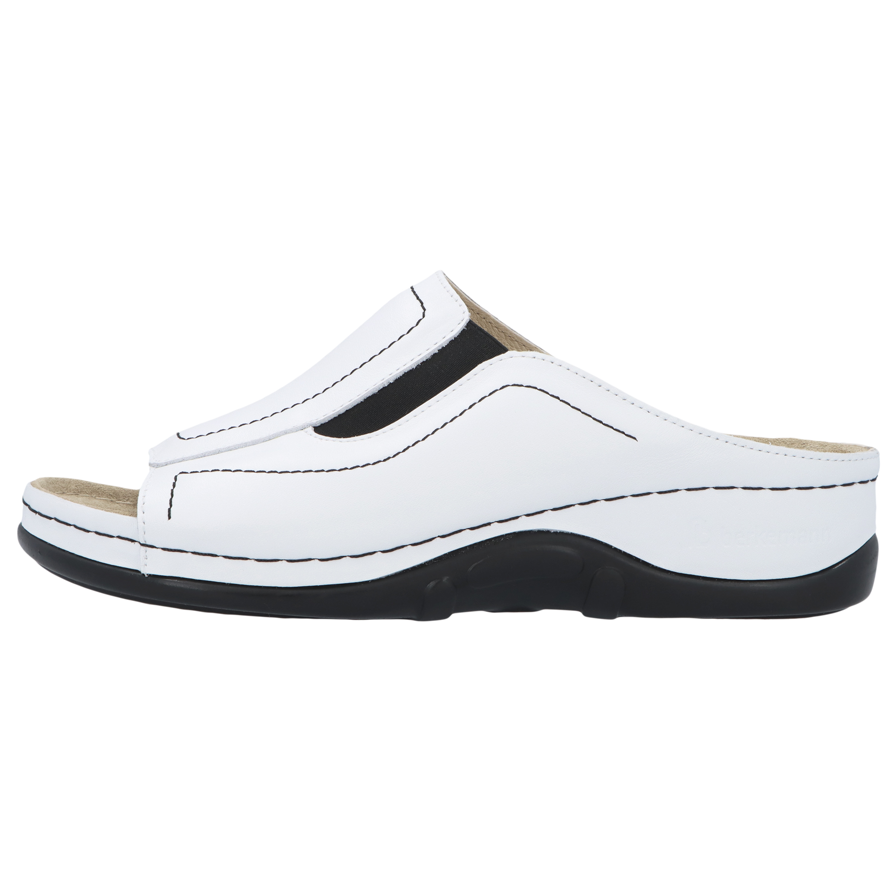 weiße pantolette seitenansicht links