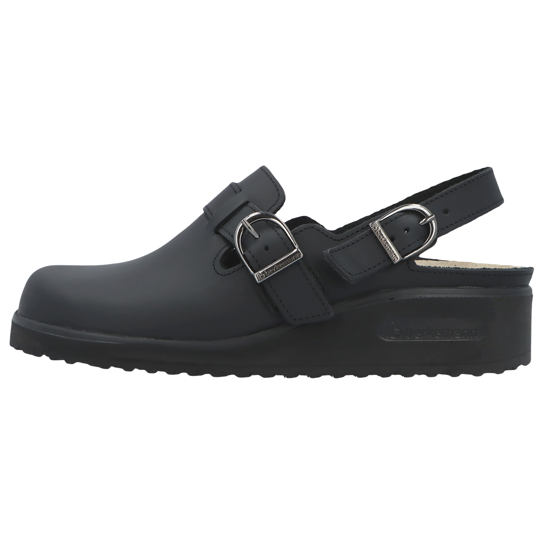 schwarze berufsschuhe seitenansicht links