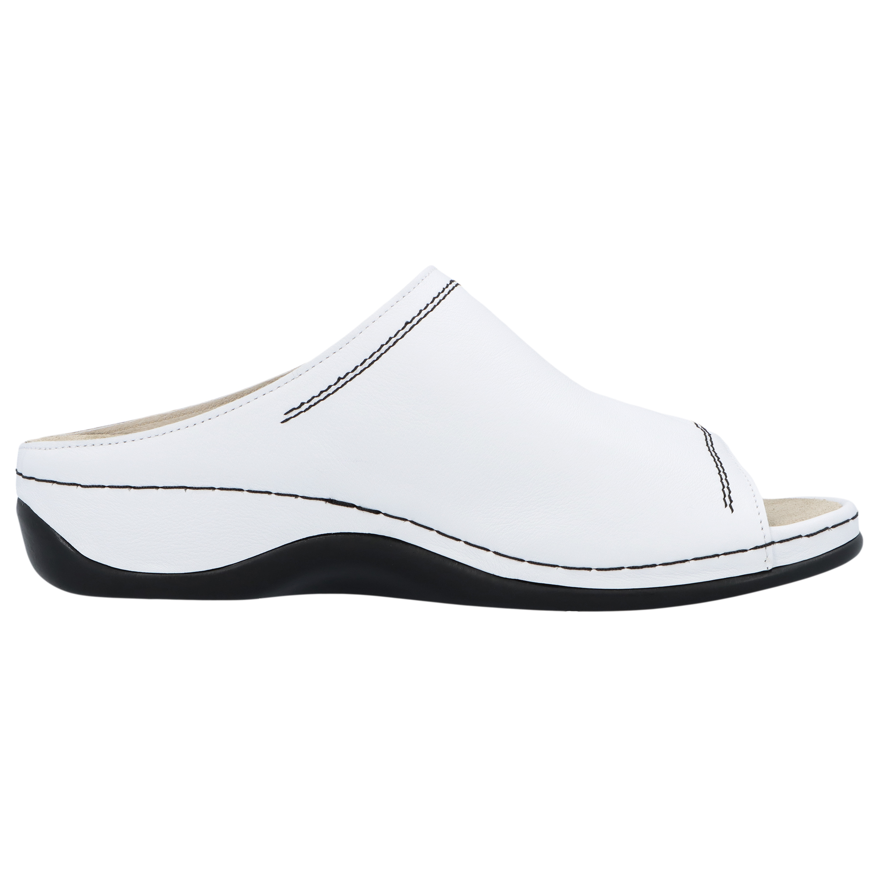 weiße pantolette seitenansicht rechts