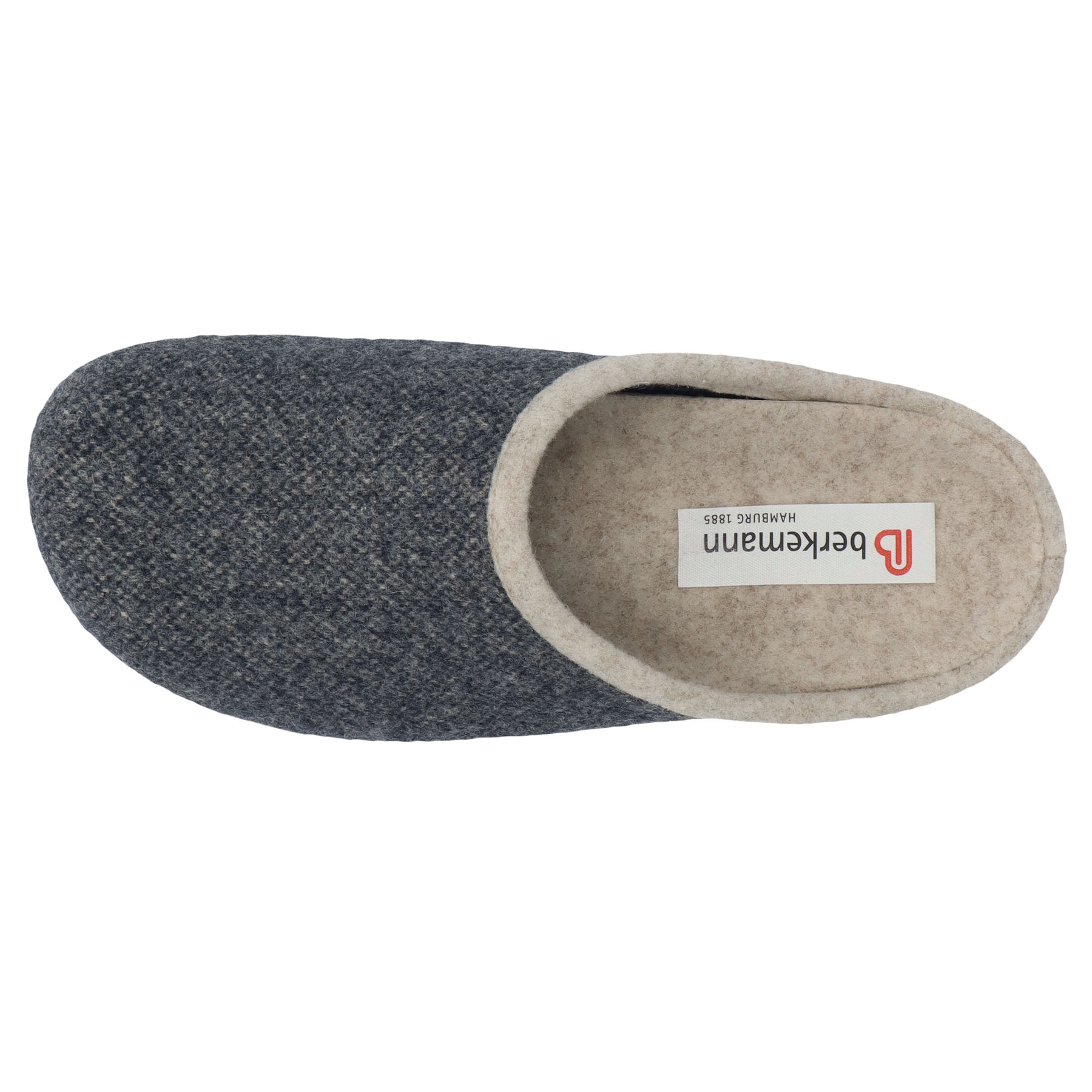graue hausschuhe draufsicht