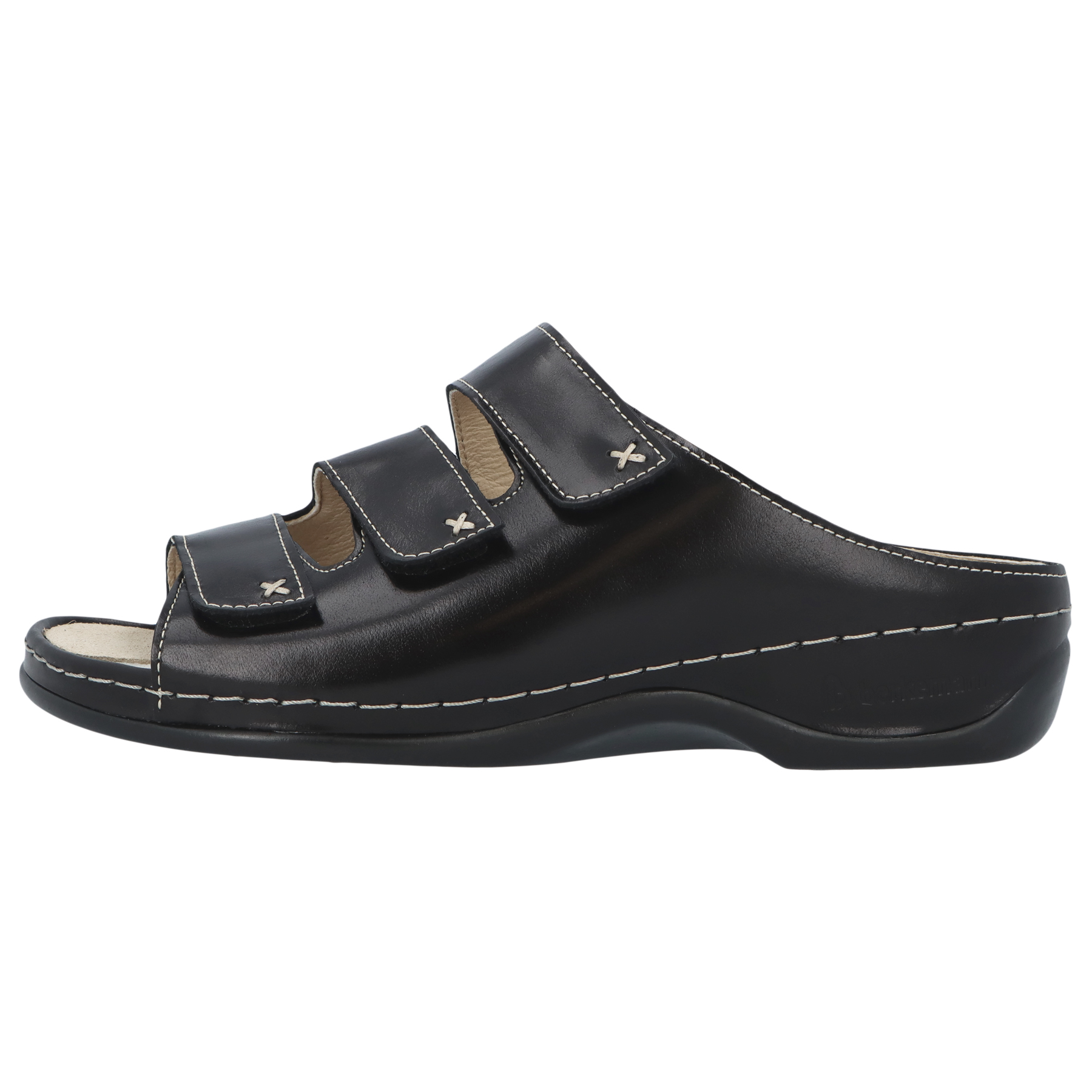 schwarze pantolette seitenansicht links