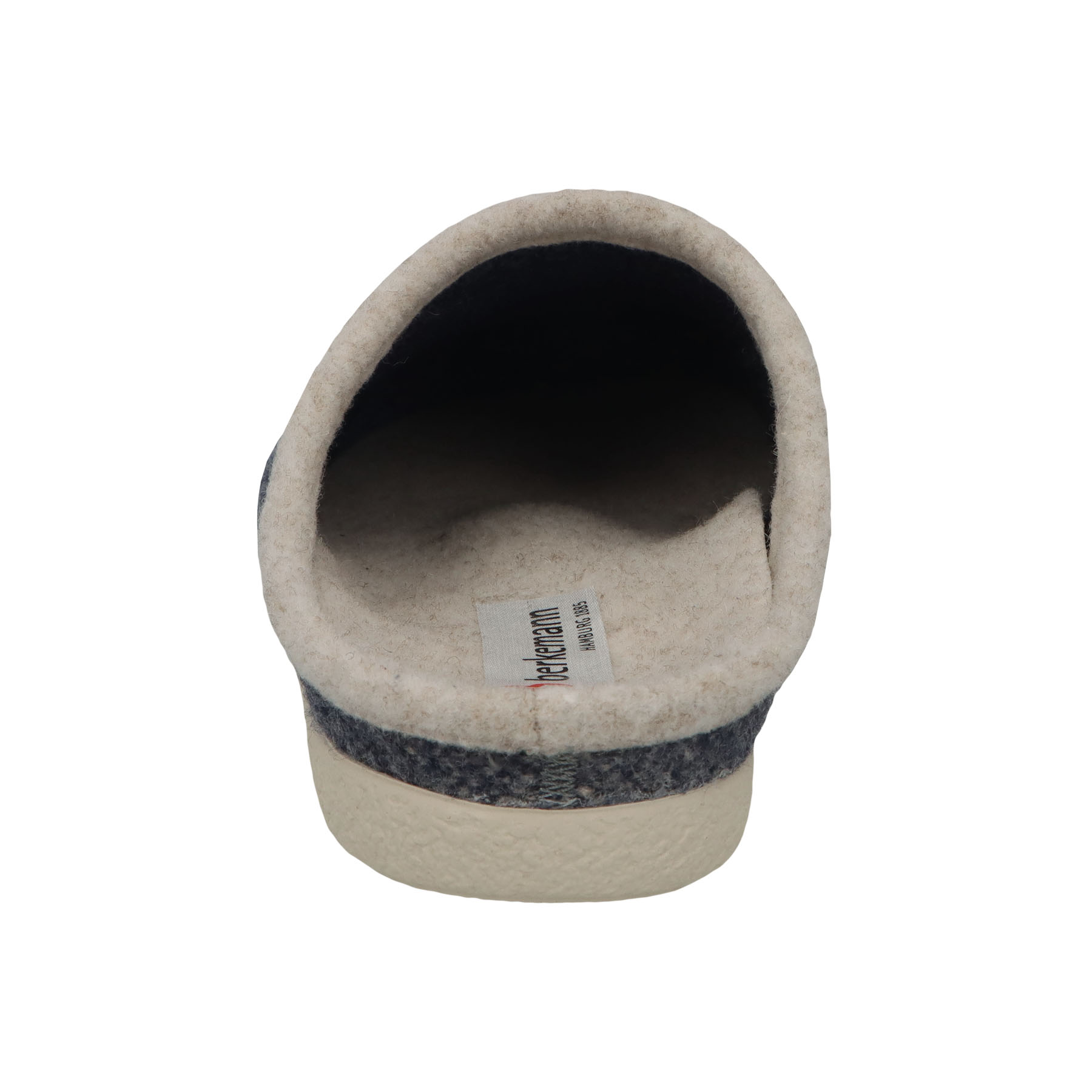 graue hausschuhe hinteransicht