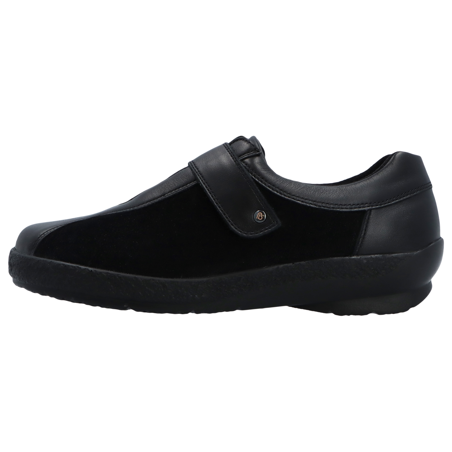 schwarze halbschuh seitenansicht links