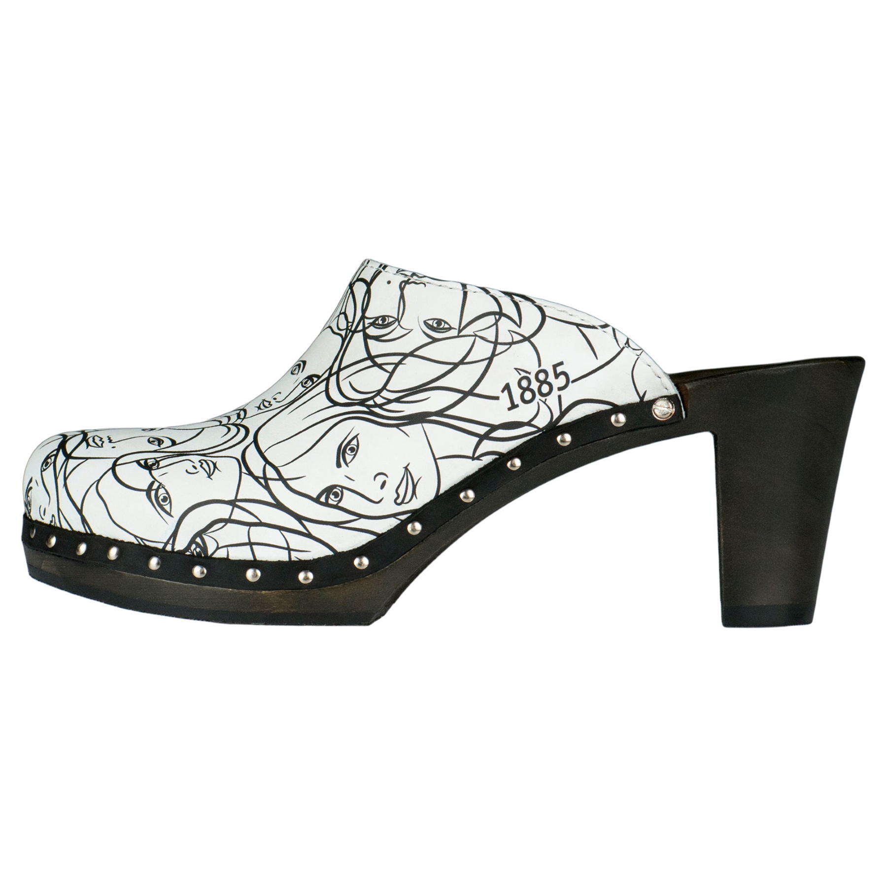 weiße holzschuhe 3-4 ansicht