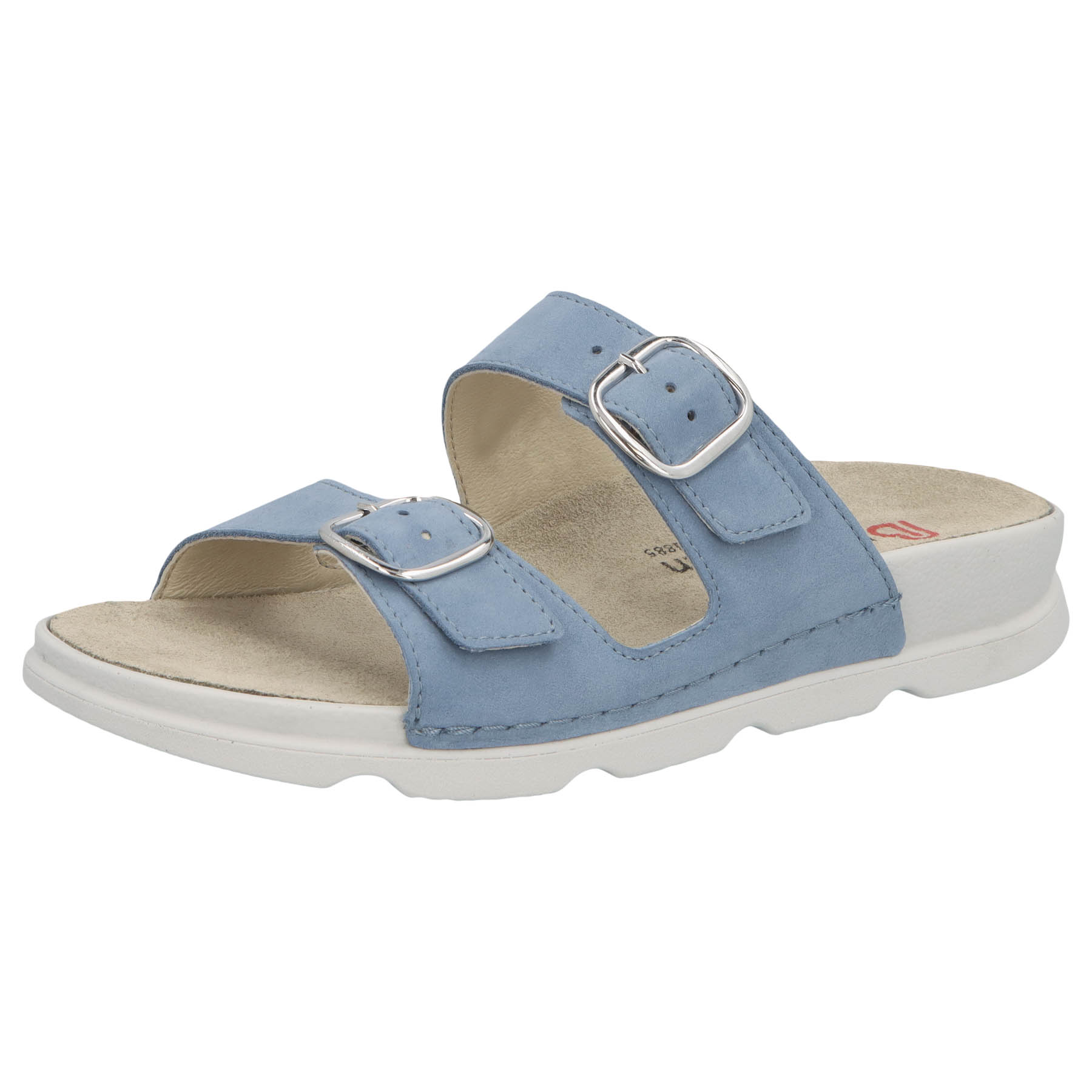 blaue pantolette 3-4 ansicht