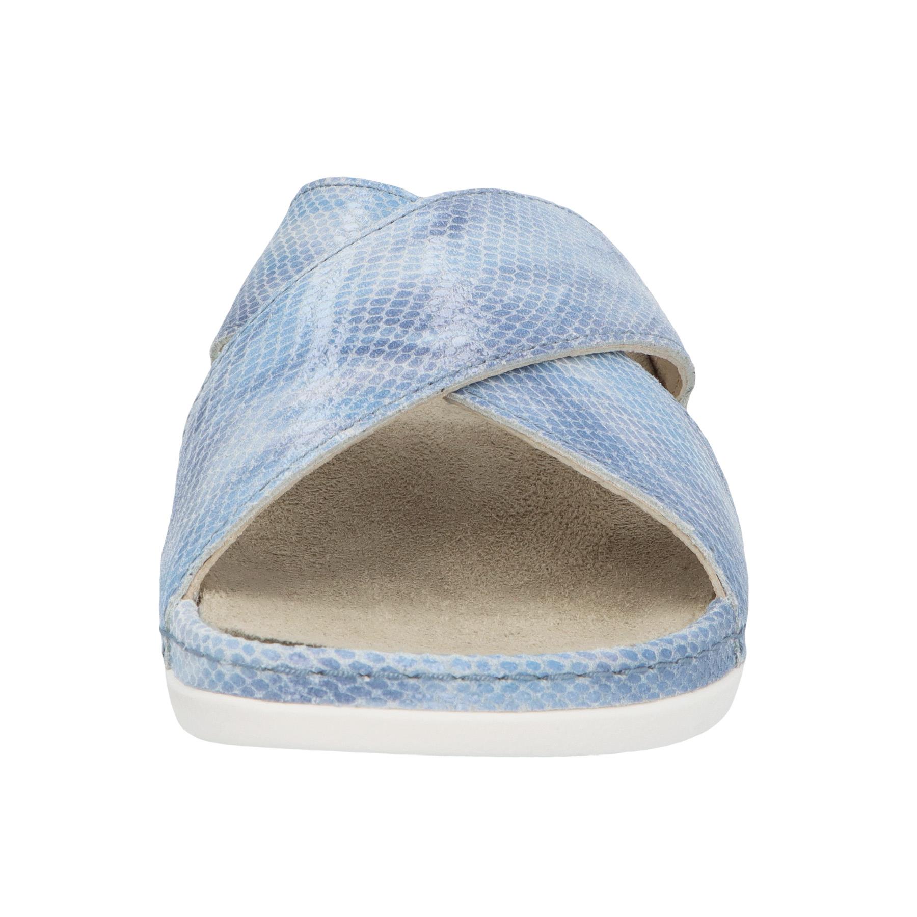 blaue pantolette vorderansicht