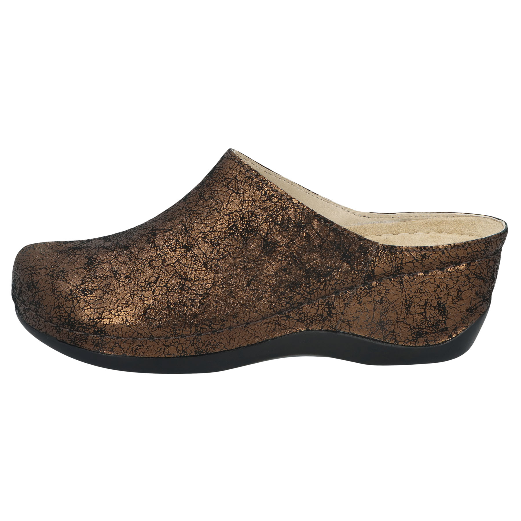 mehrfarbige clogs seitenansicht links