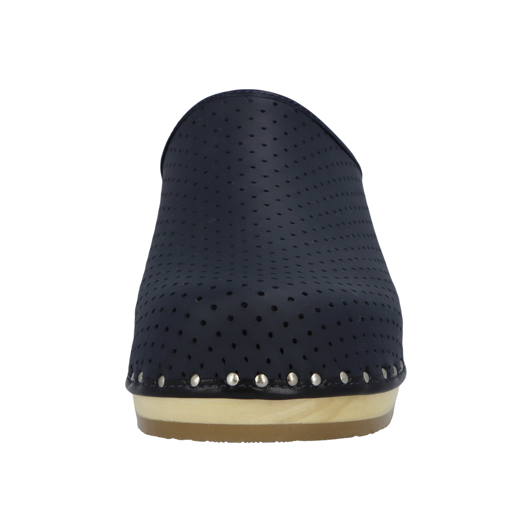 blaue holzschuhe vorderansicht