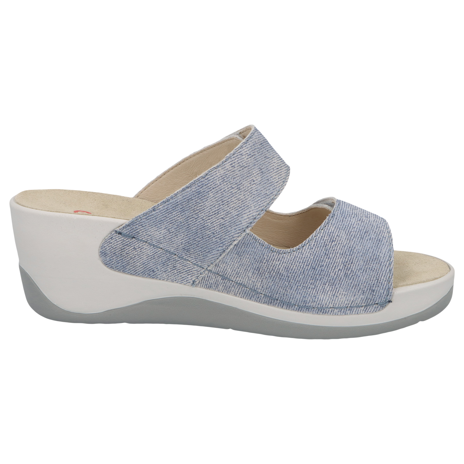 blaue pantolette seitenansicht rechts