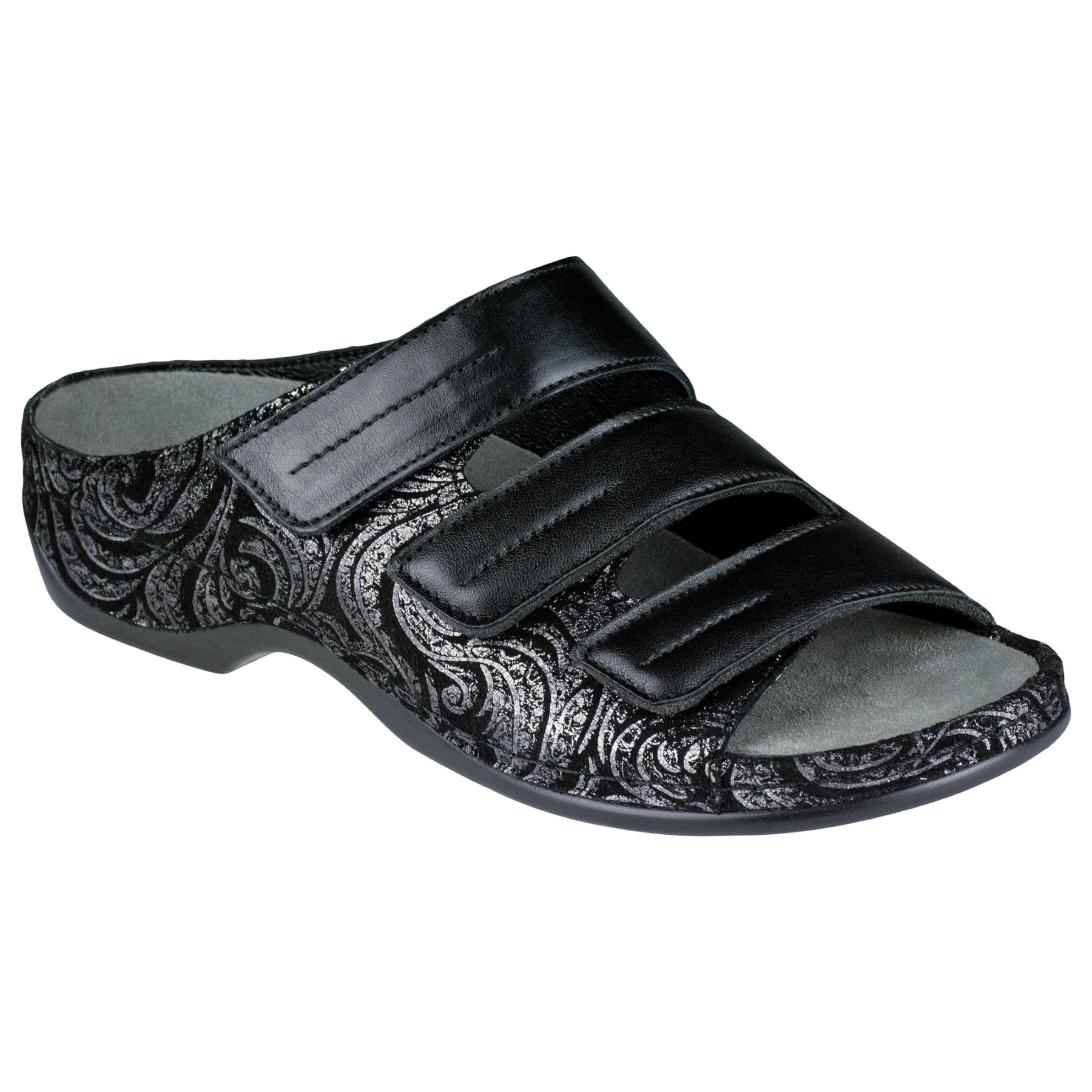 schwarze pantolette 3-4 ansicht