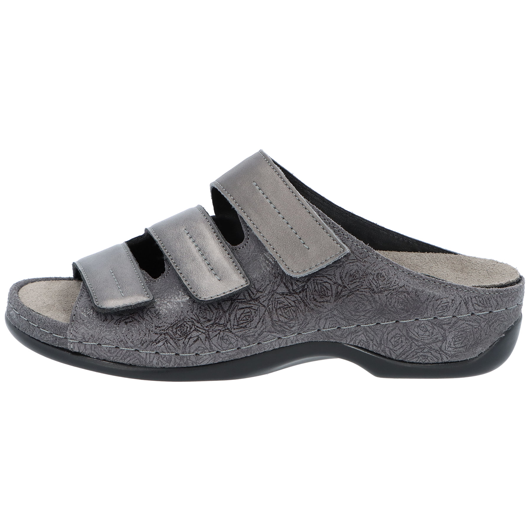 graue pantolette seitenansicht links