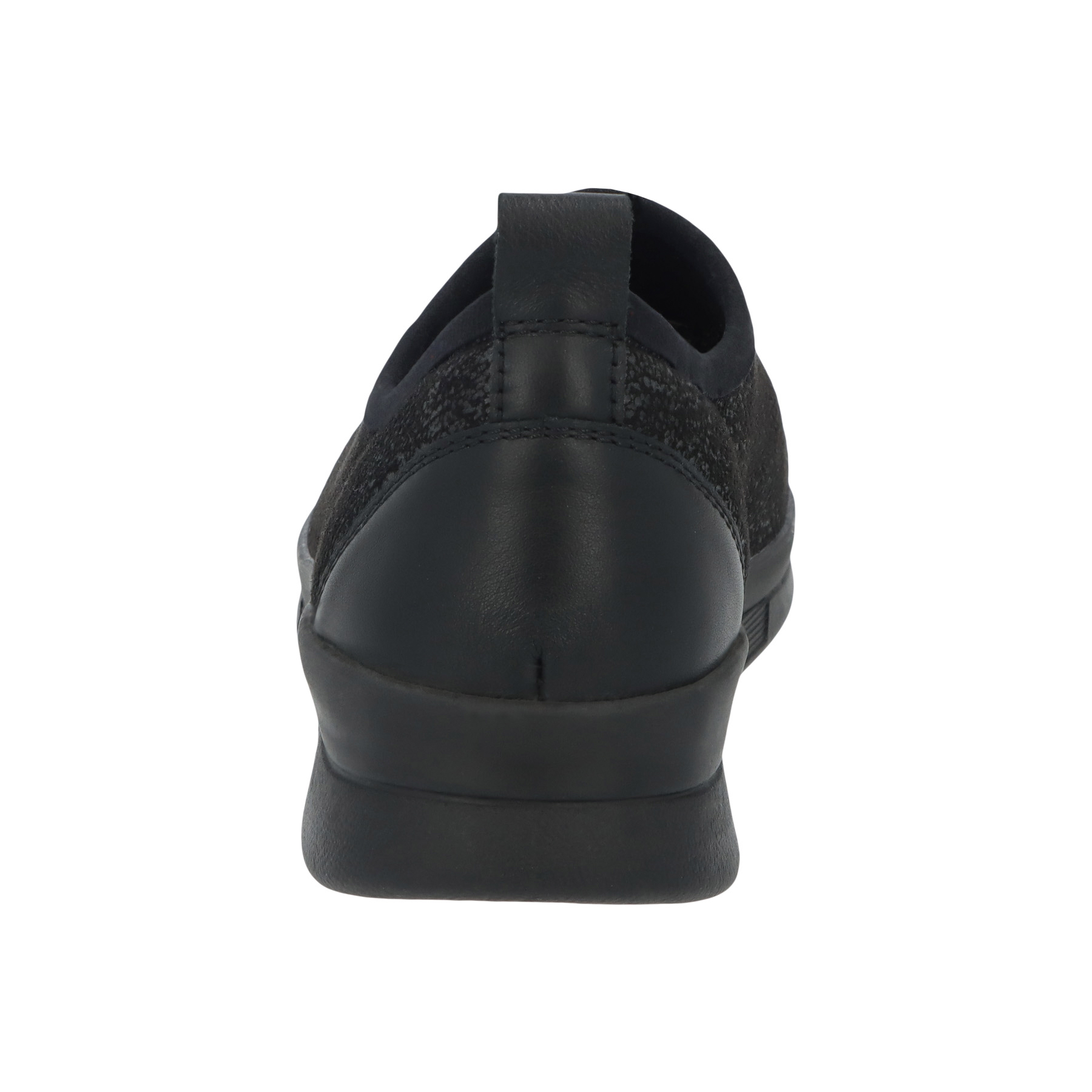 schwarze halbschuh hinteransicht